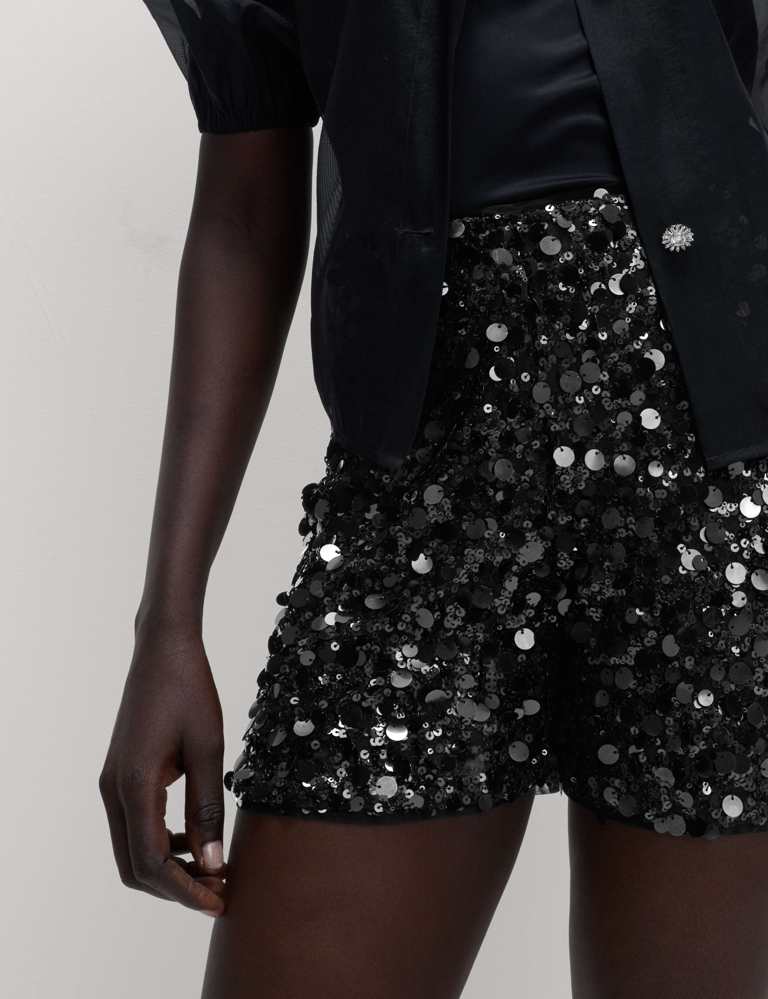 Sequin High Waisted Shorts 3 of 5