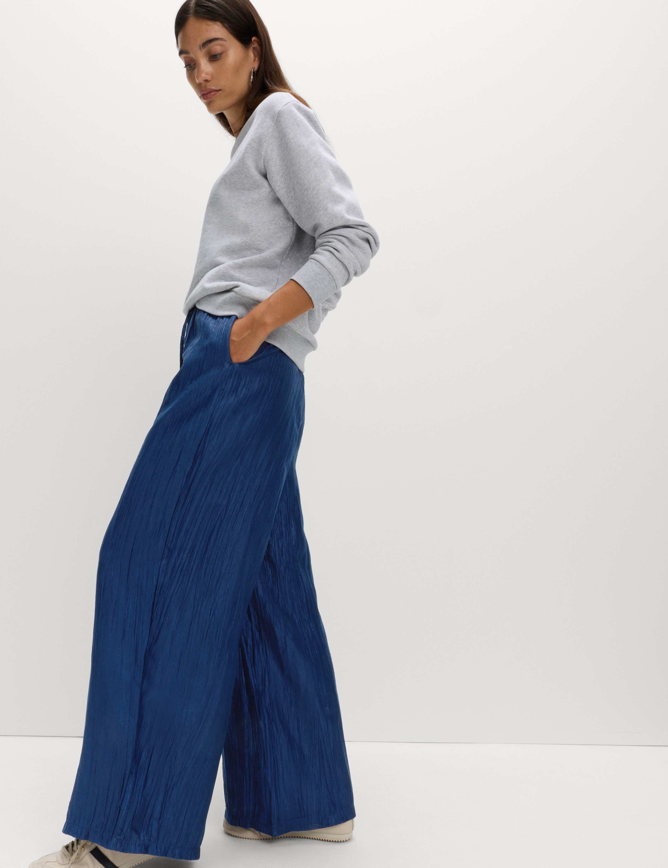 Lyocell Rich Crinkle Wide Leg Trousers 4 of 6