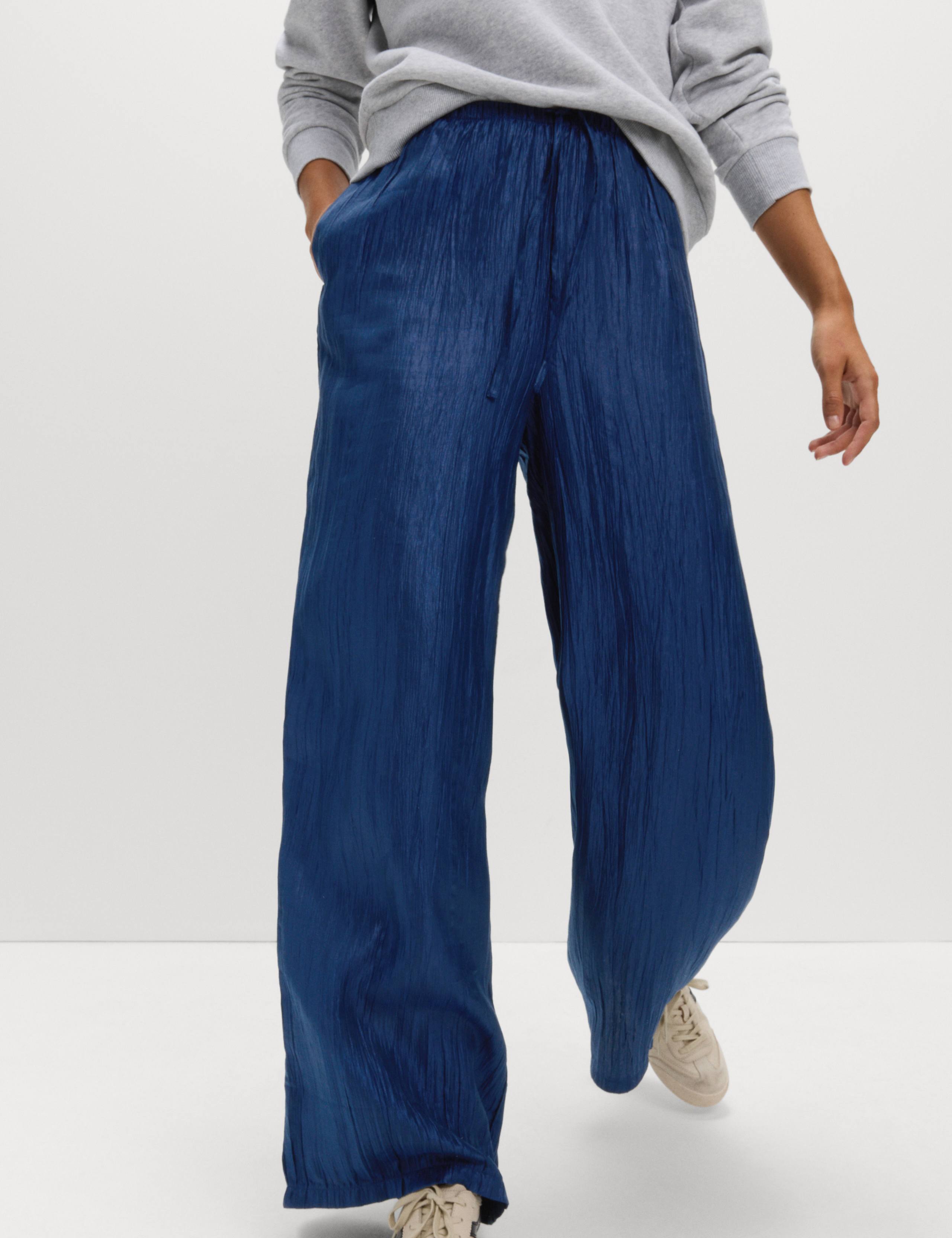 Lyocell Rich Crinkle Wide Leg Trousers 5 of 6