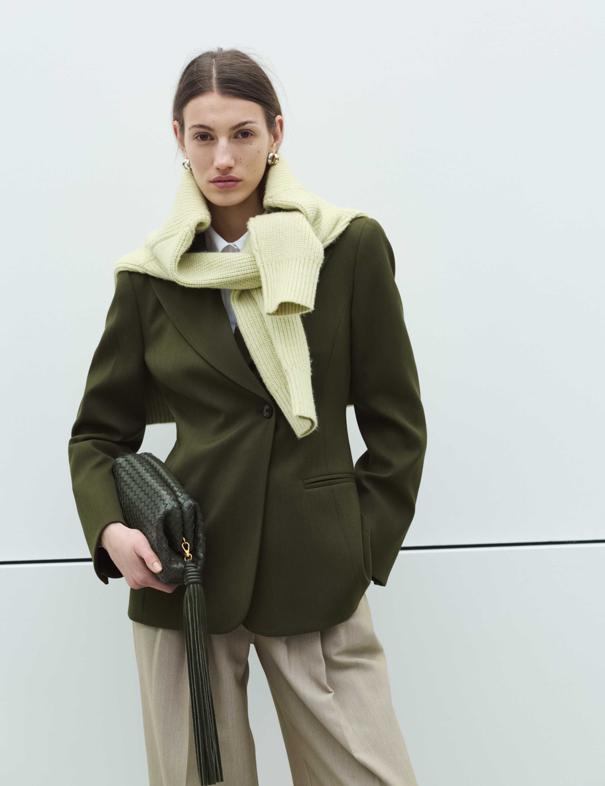 Waisted Asymmetric Longline Blazer 1 of 6