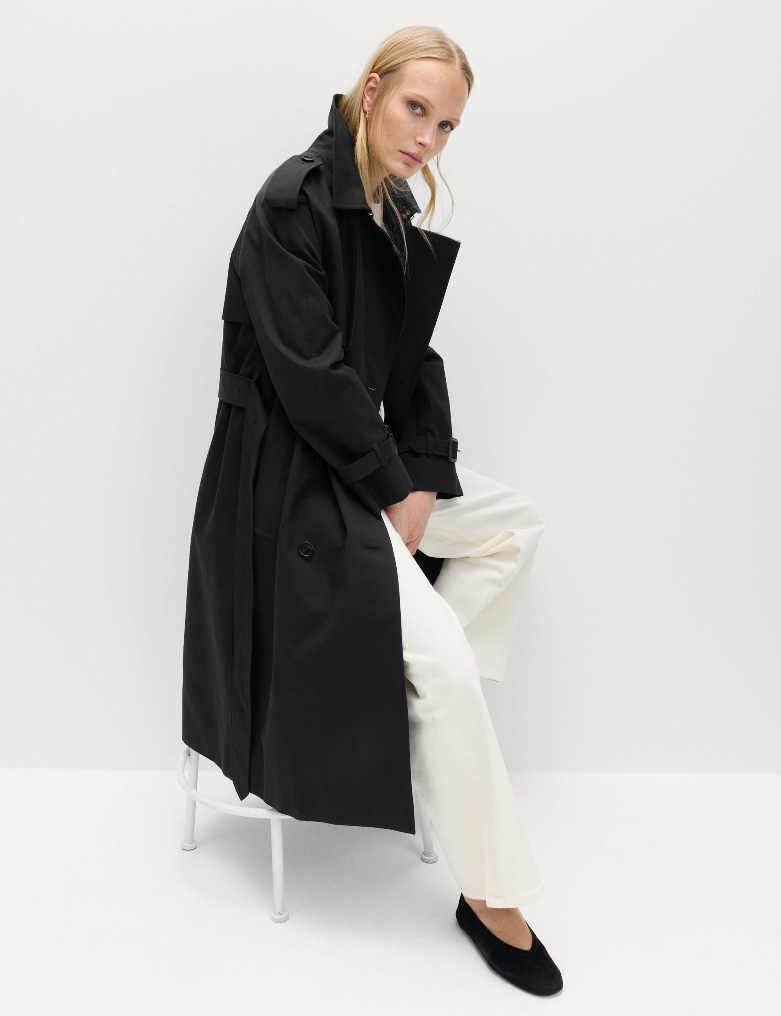 Pure Cotton Longline Trench Coat 7 of 8