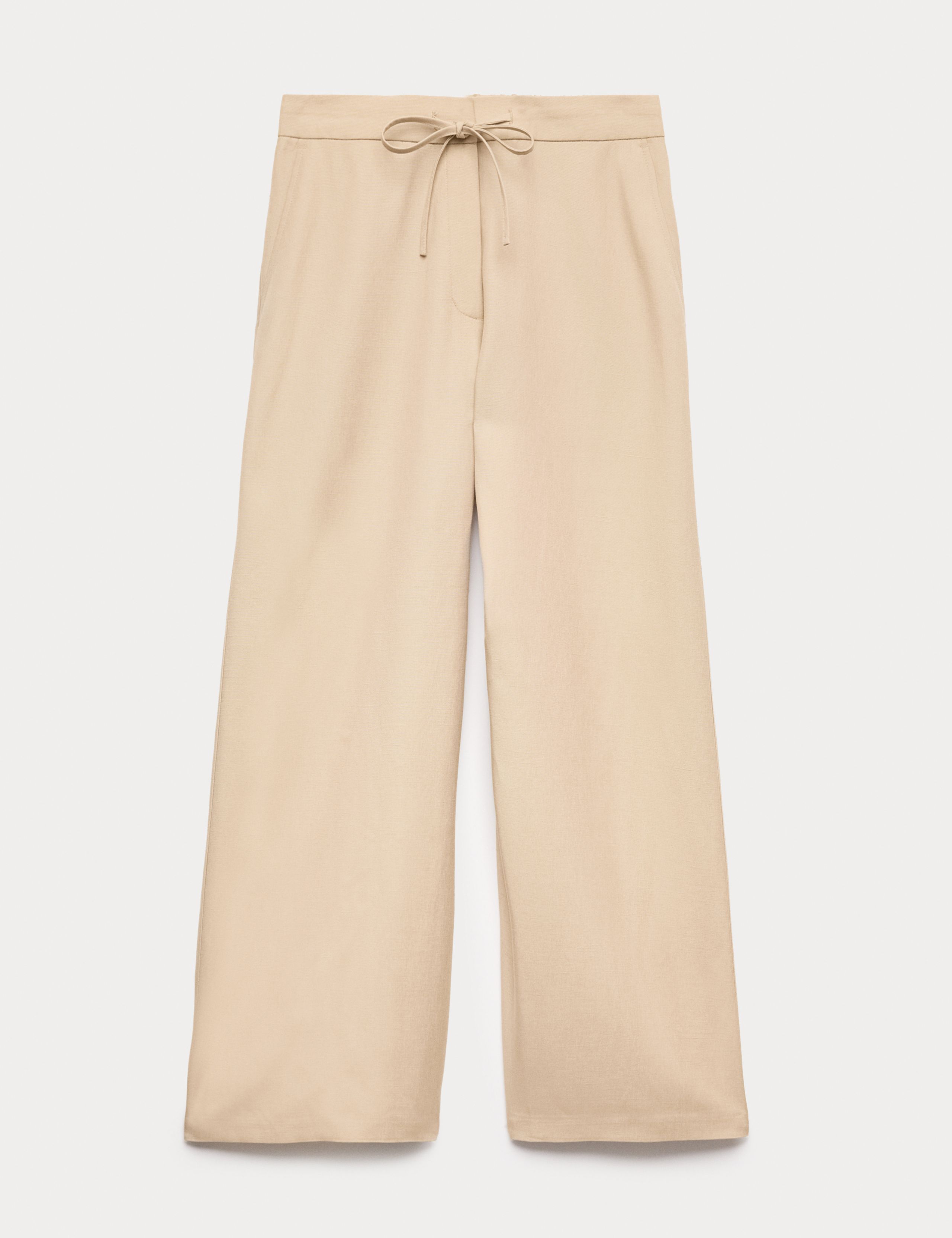 Lyocell Rich Palazzo Trousers with Linen 2 of 7