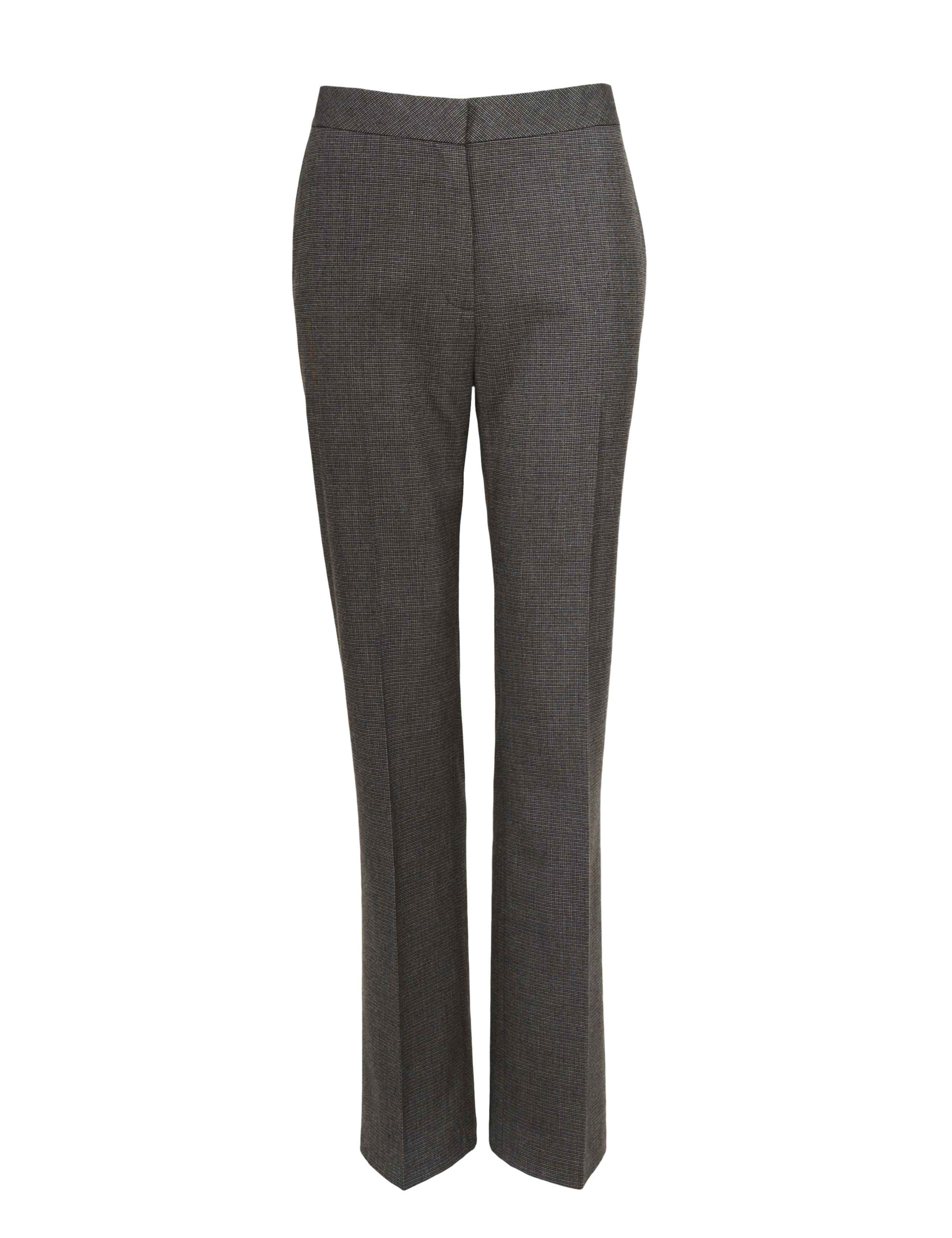 Supercrease Faux Leather Trim Mini Checked Trousers 4 of 8