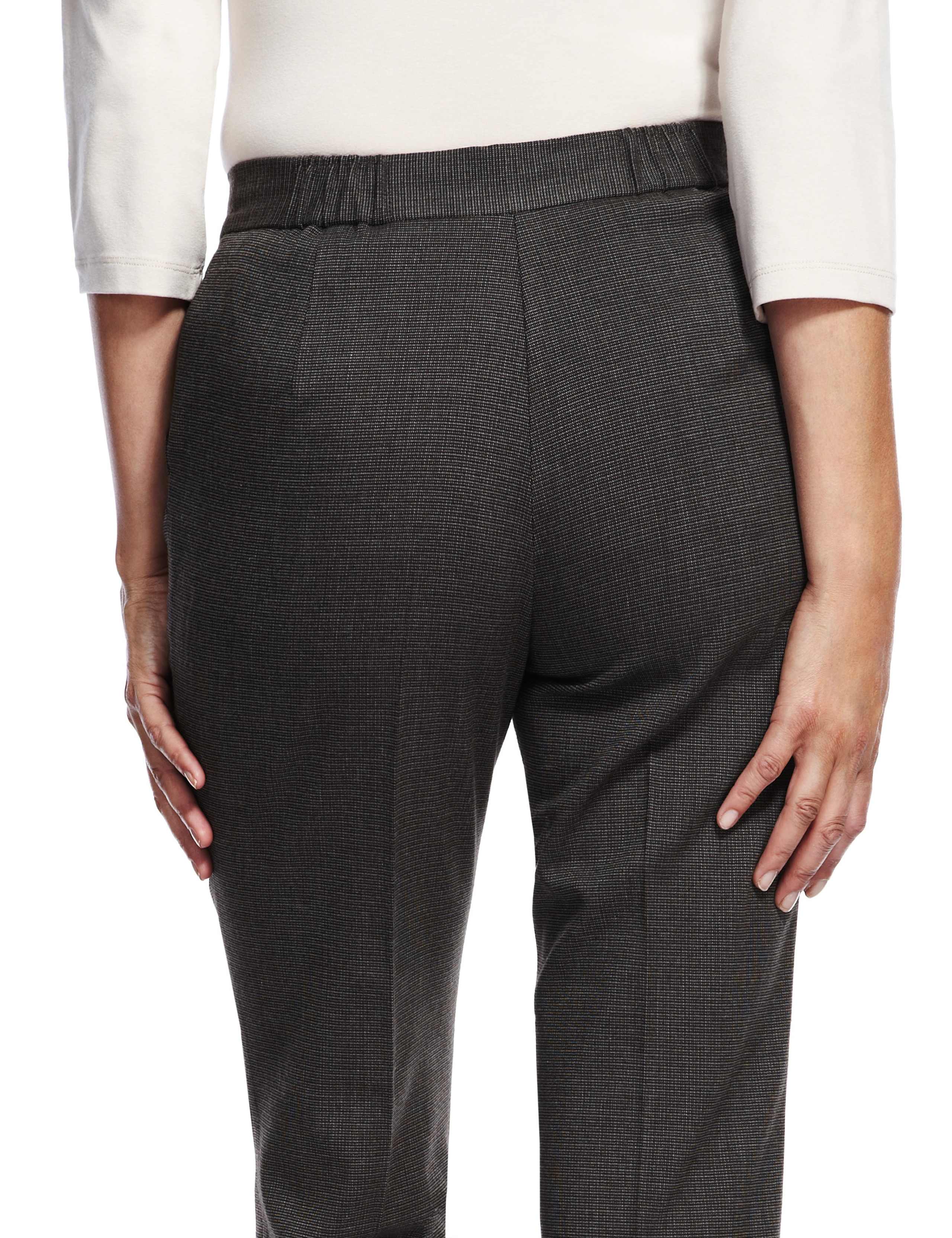 Supercrease Faux Leather Trim Mini Checked Trousers 6 of 8