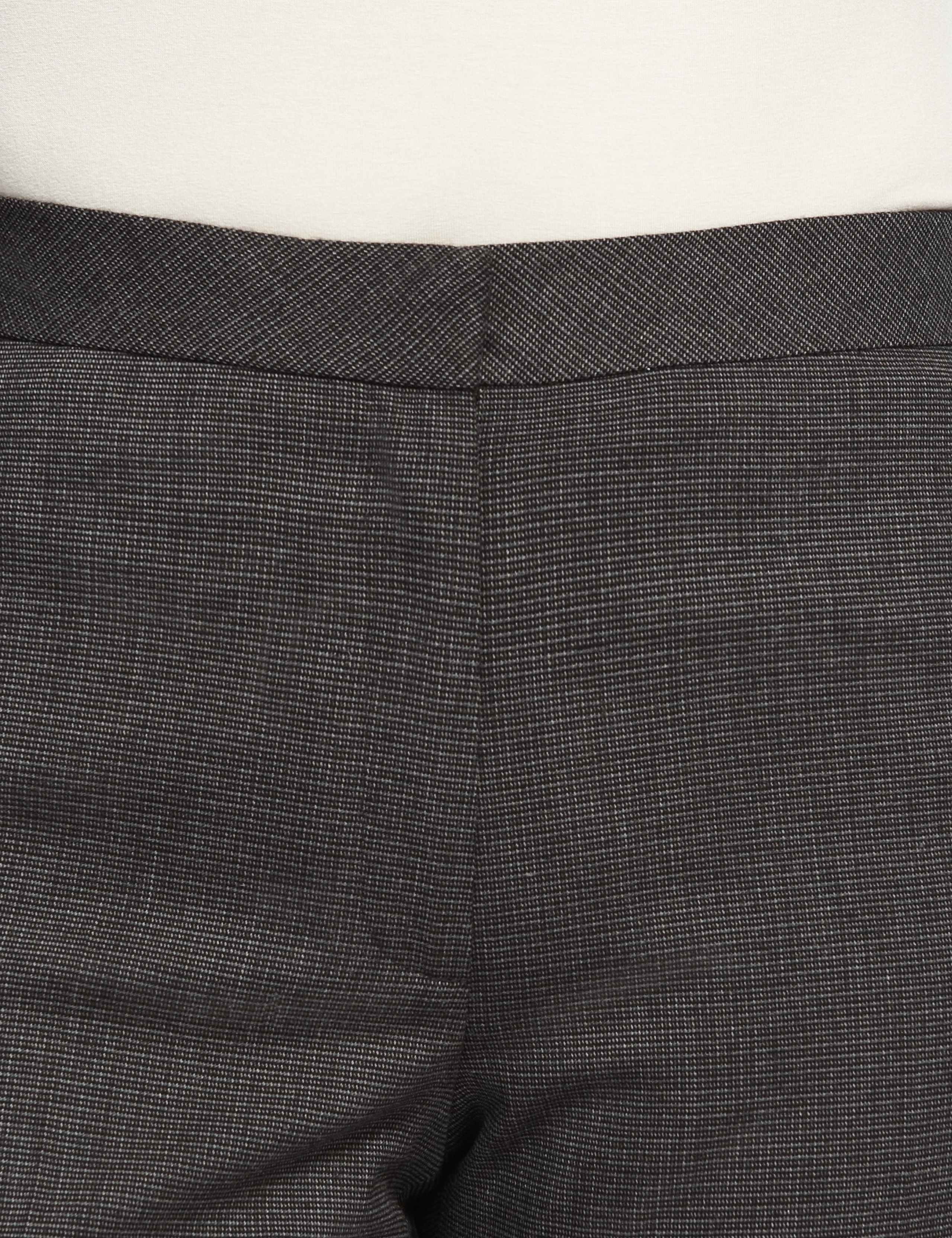 Supercrease Faux Leather Trim Mini Checked Trousers 7 of 8