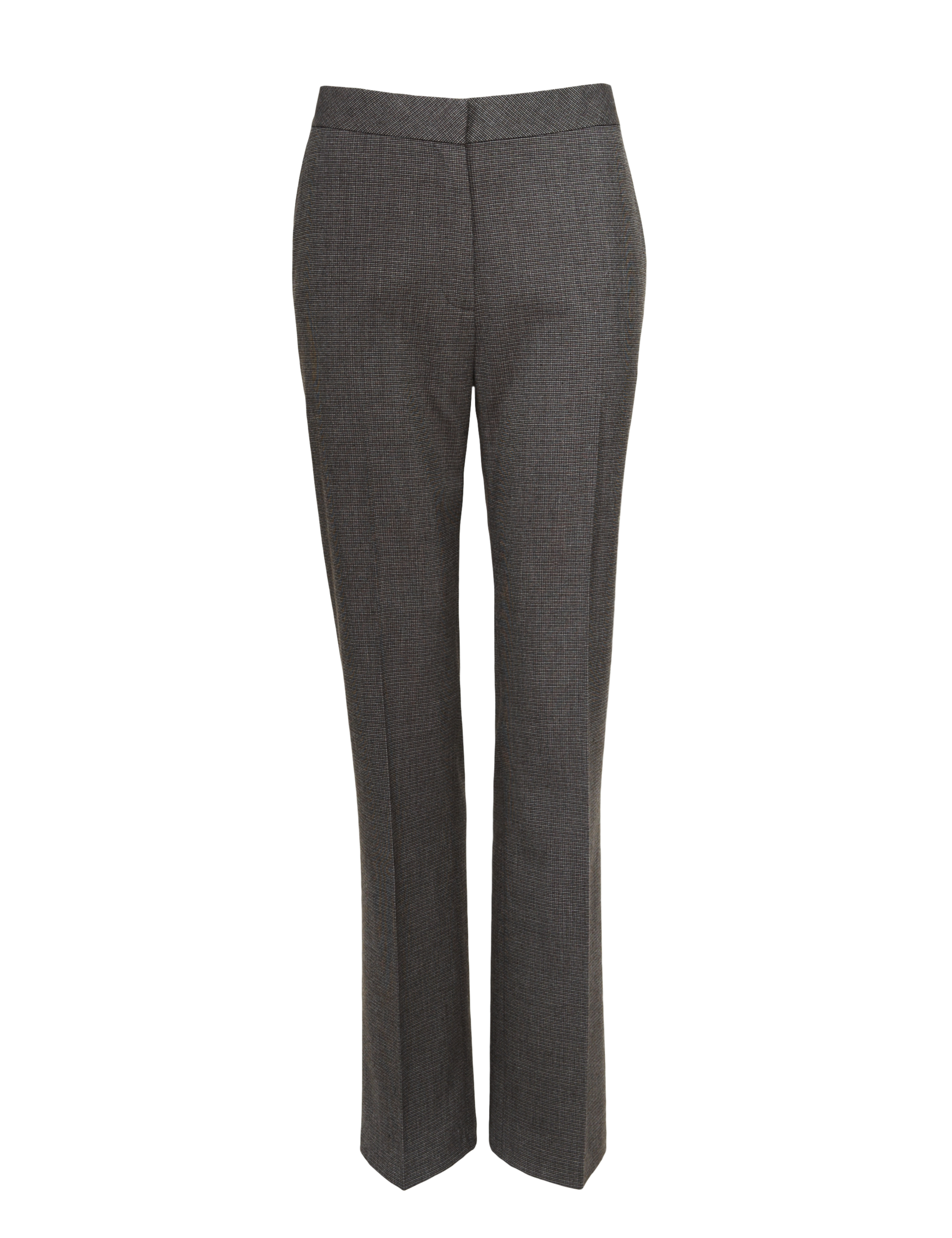 Supercrease Faux Leather Trim Mini Checked Trousers 2 of 8