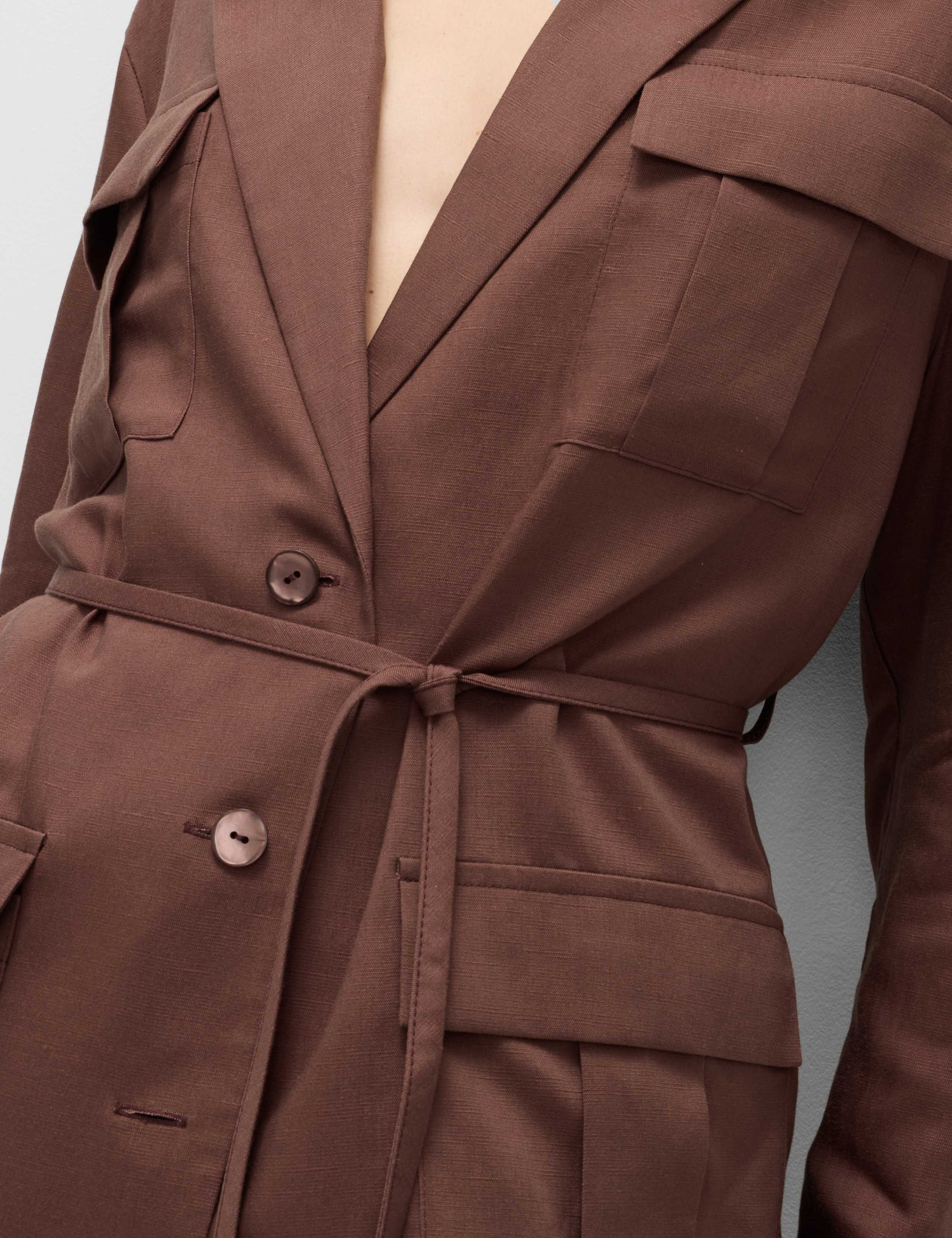 Belted Utility Longline Blazer with Linen 5 of 6