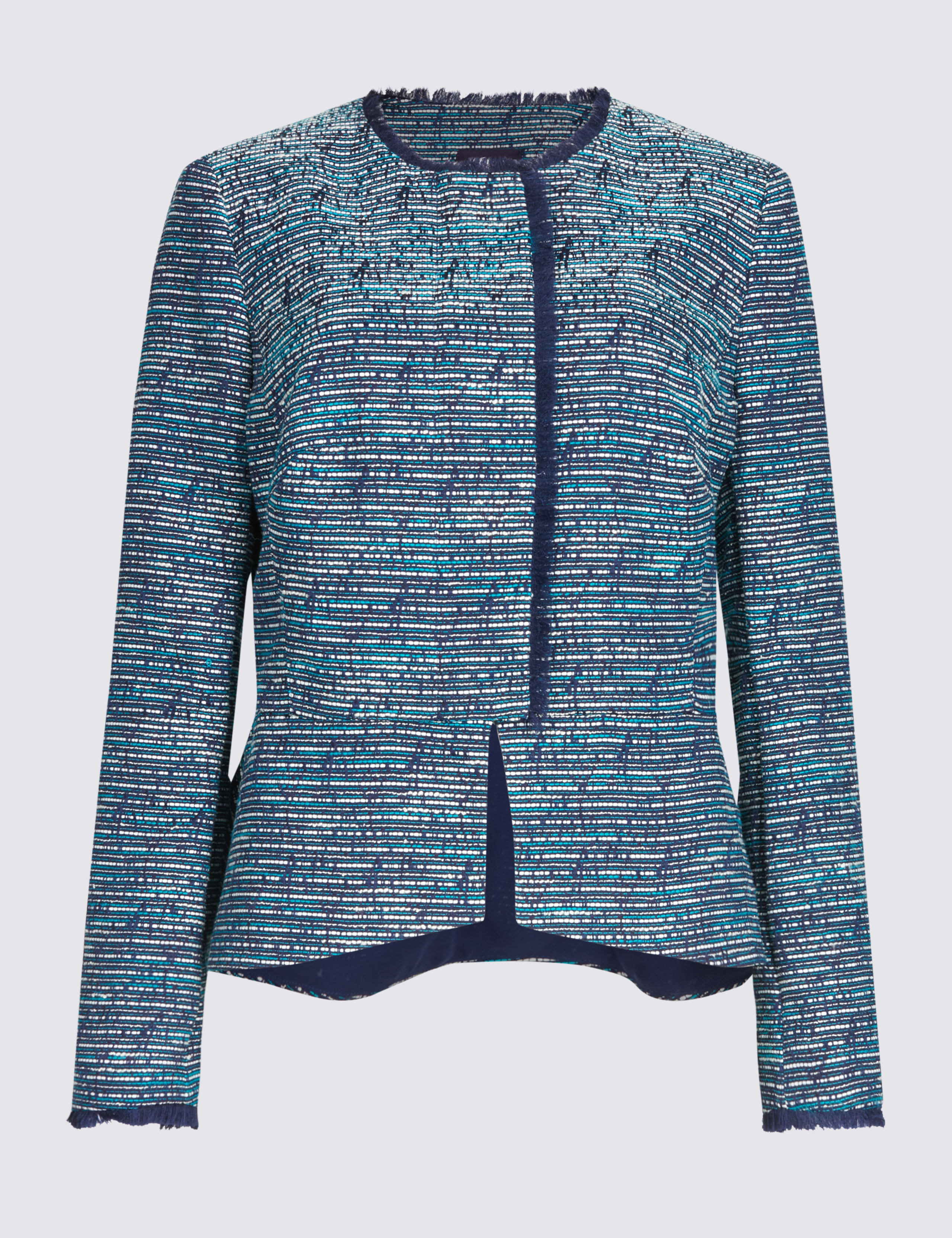 Cotton Blend Peplum Detail Zip Jacket 2 of 4
