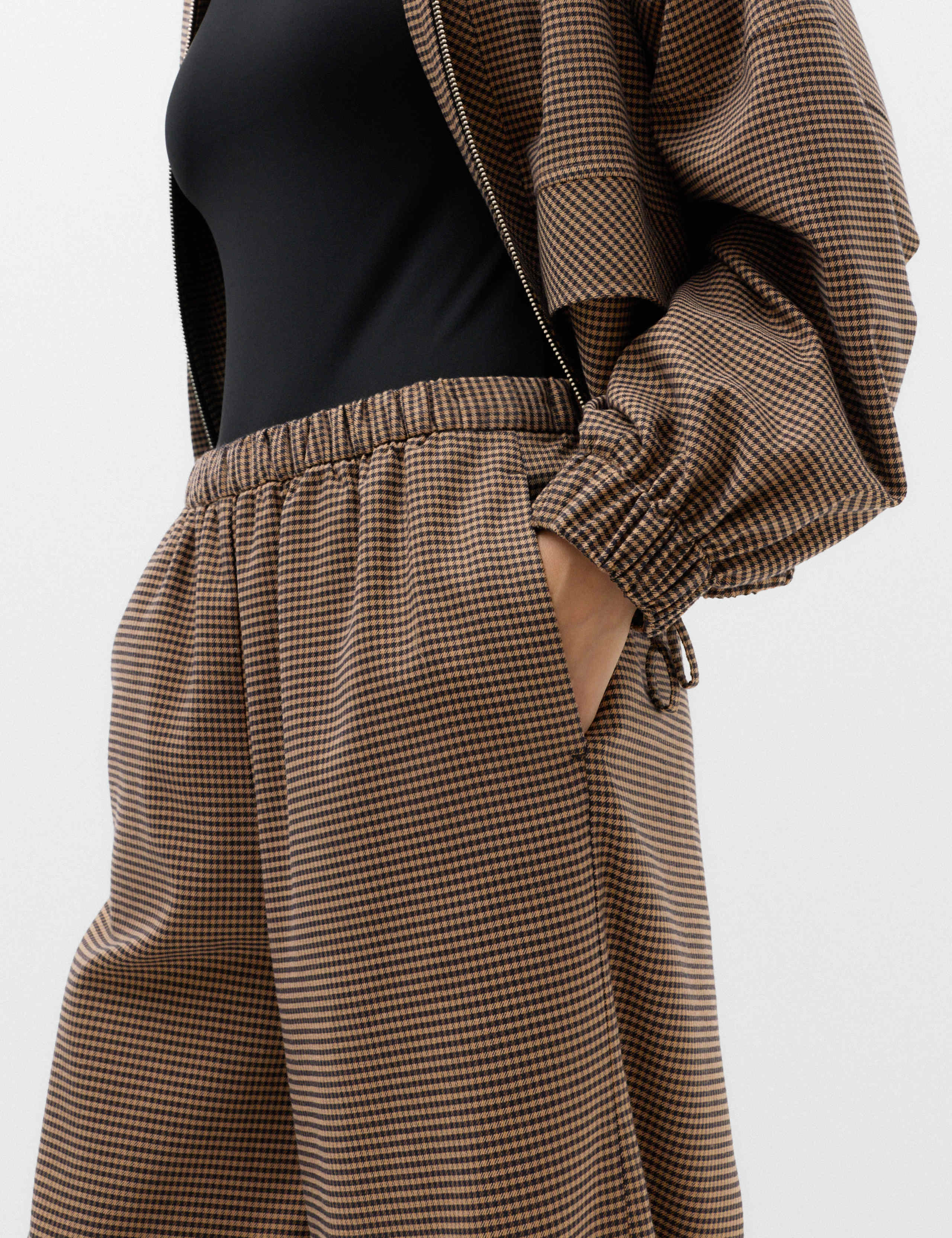 Checked Pull On Wide Leg Trousers 4 of 6