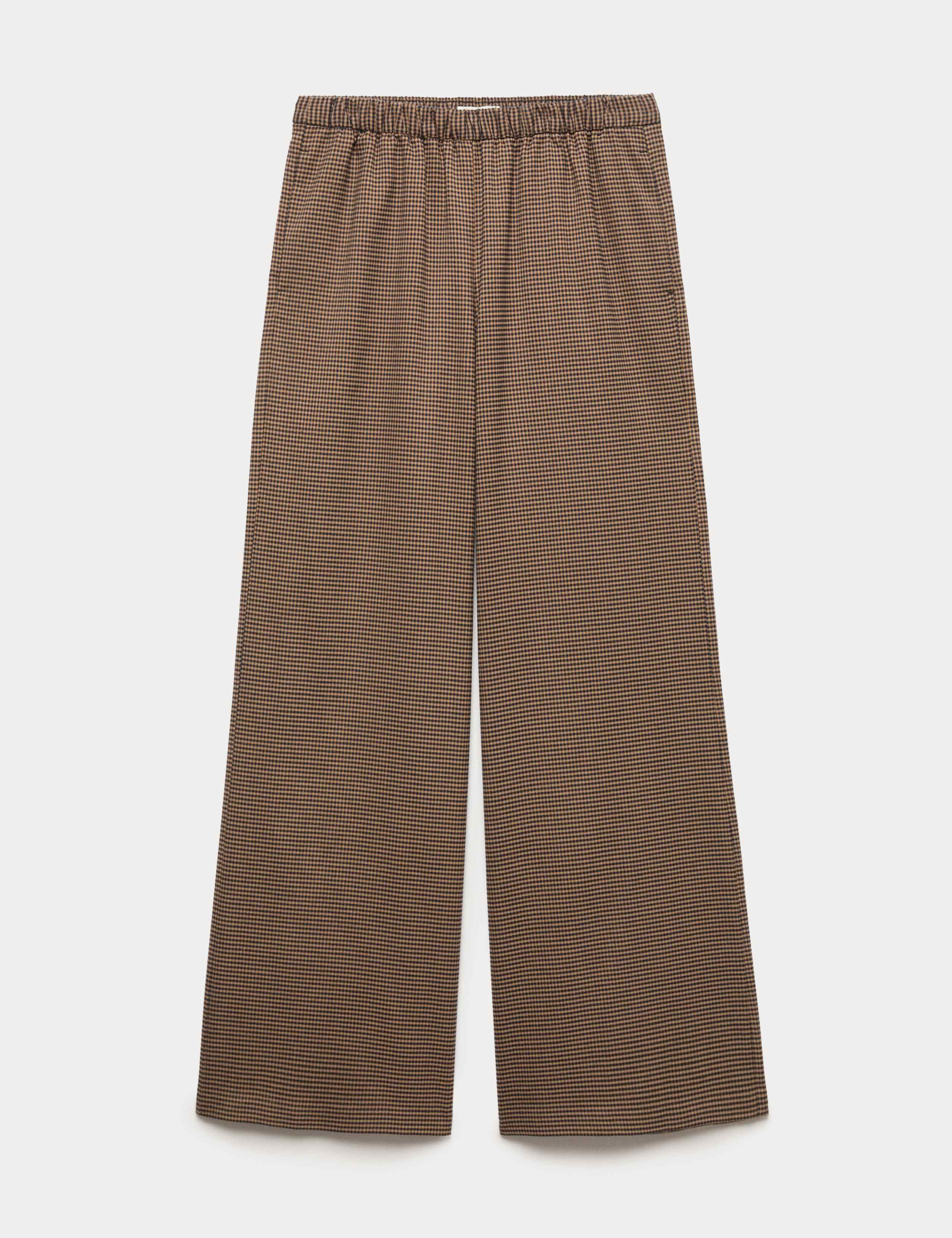 Checked Pull On Wide Leg Trousers 2 of 6