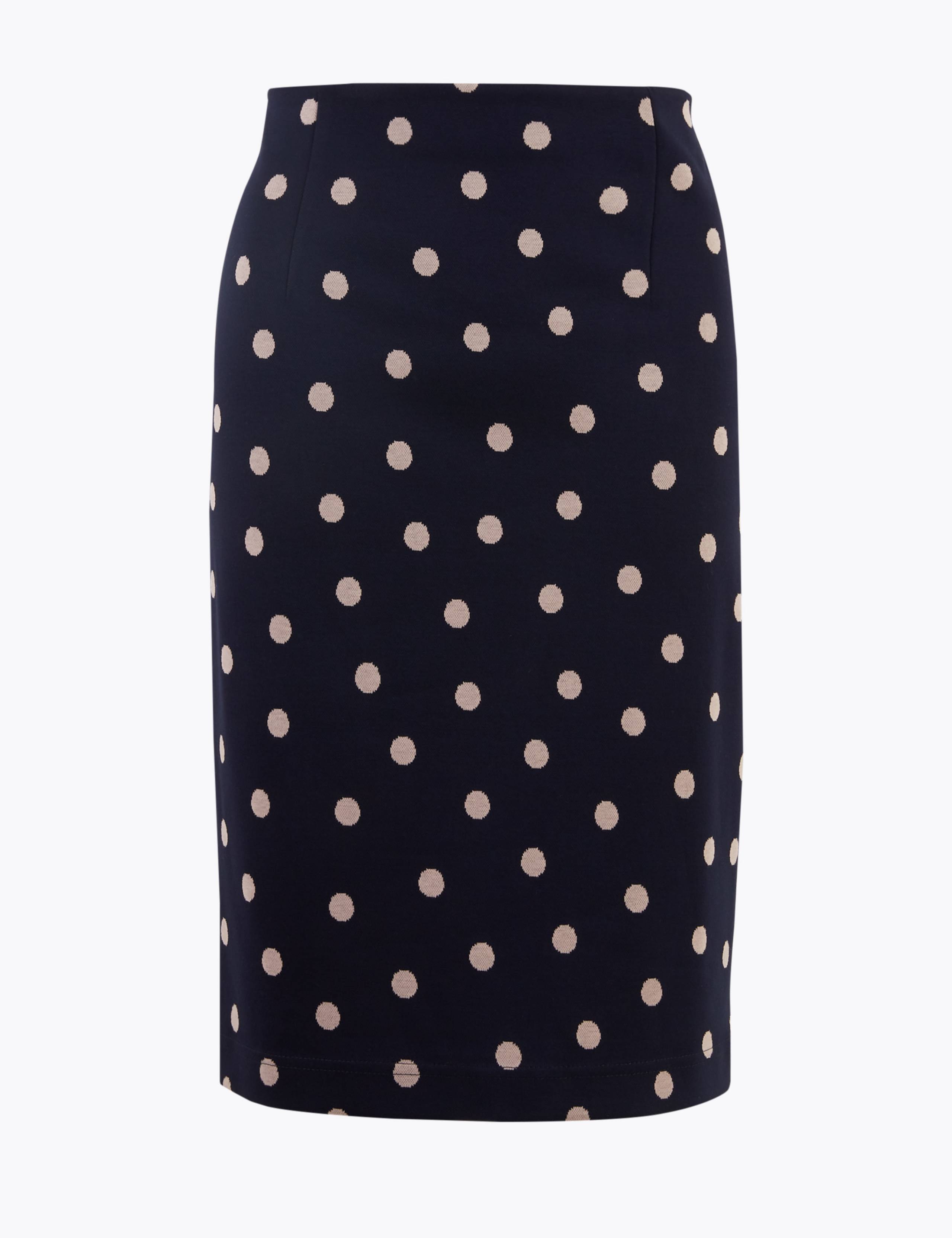 Polka Dot Jersey Pencil Skirt 2 of 5