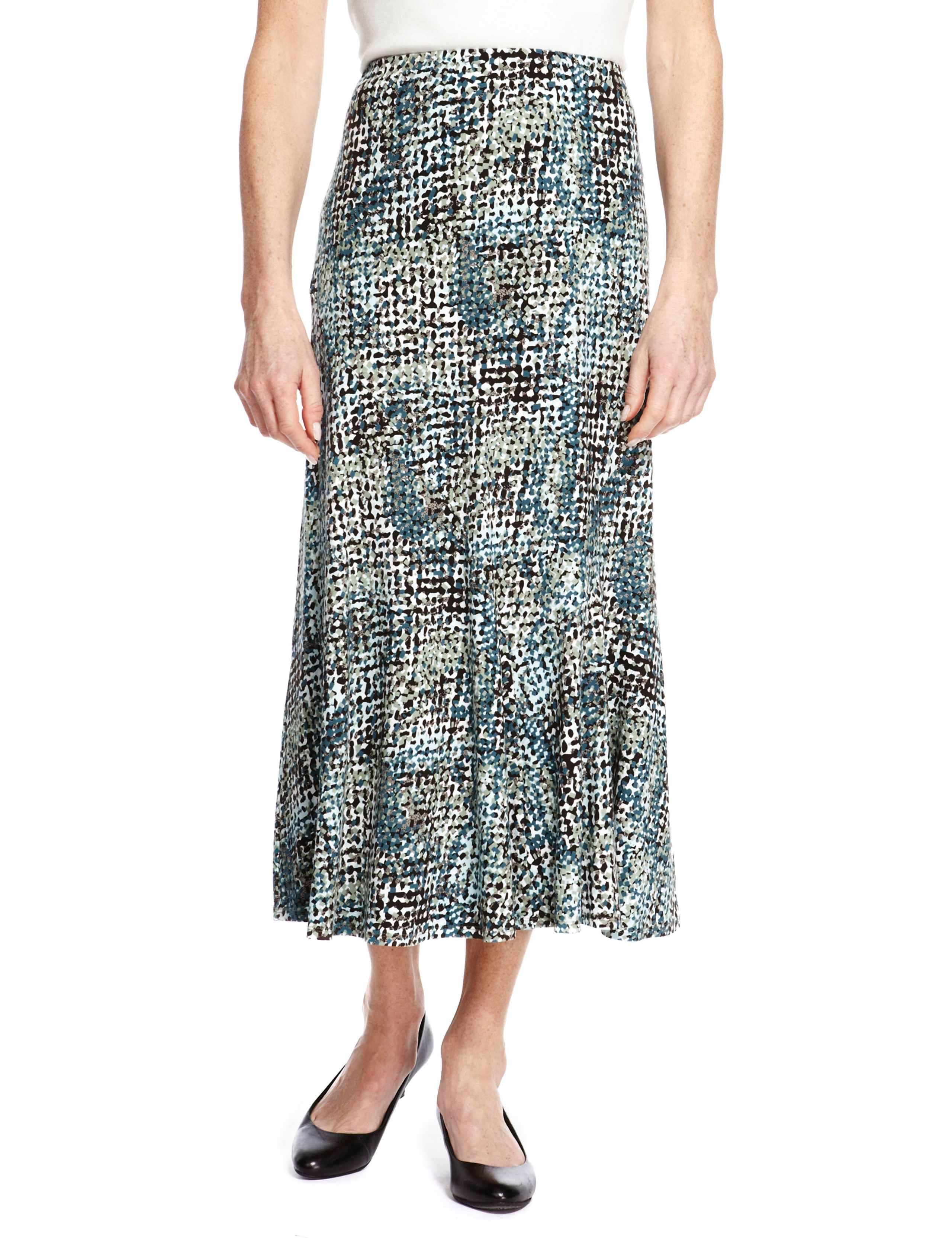 Abstract Print Long Skirt 1 of 5