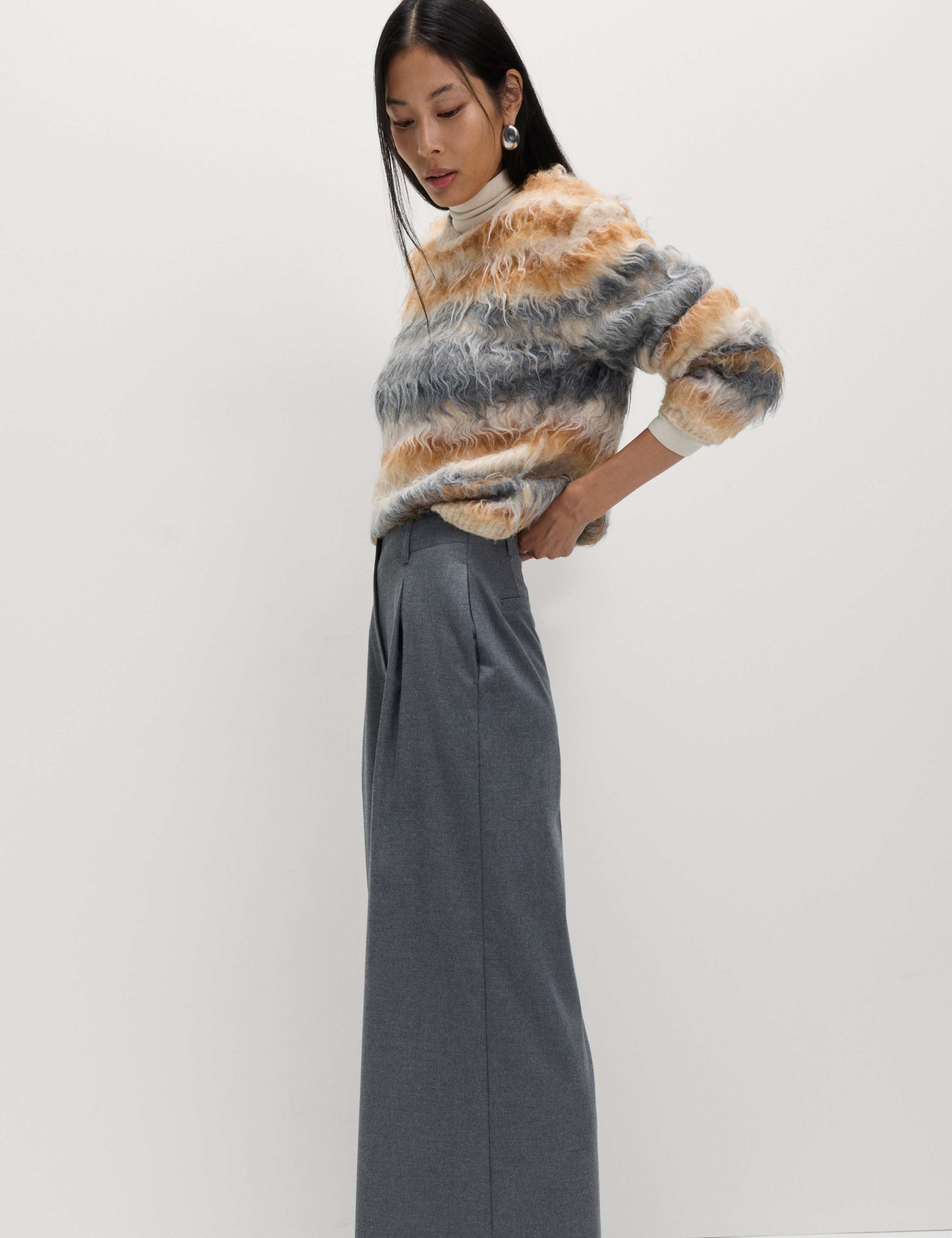Flannel Wide Leg Trousers 4 of 5