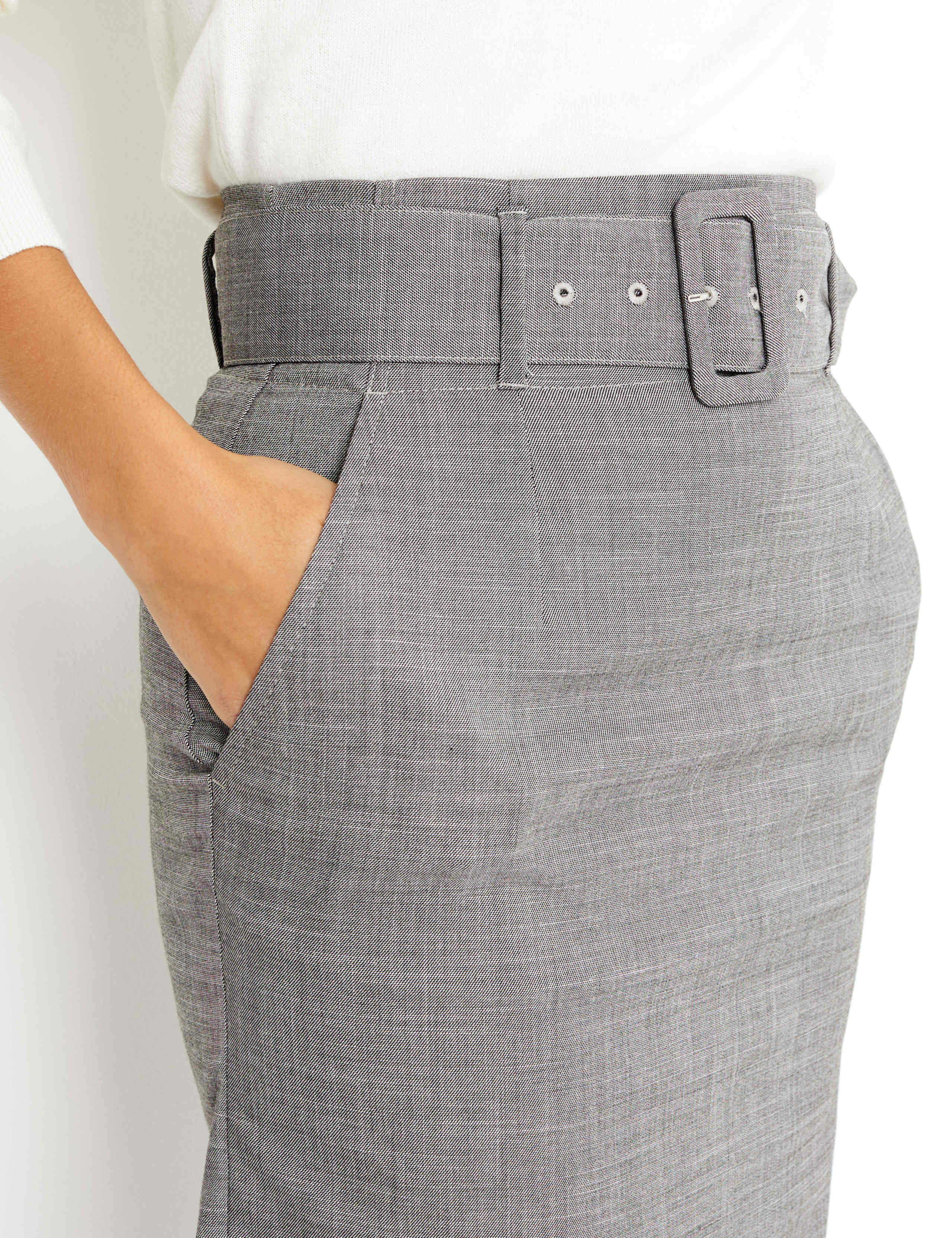 Belted Pencil Midi Skirt 3 of 4
