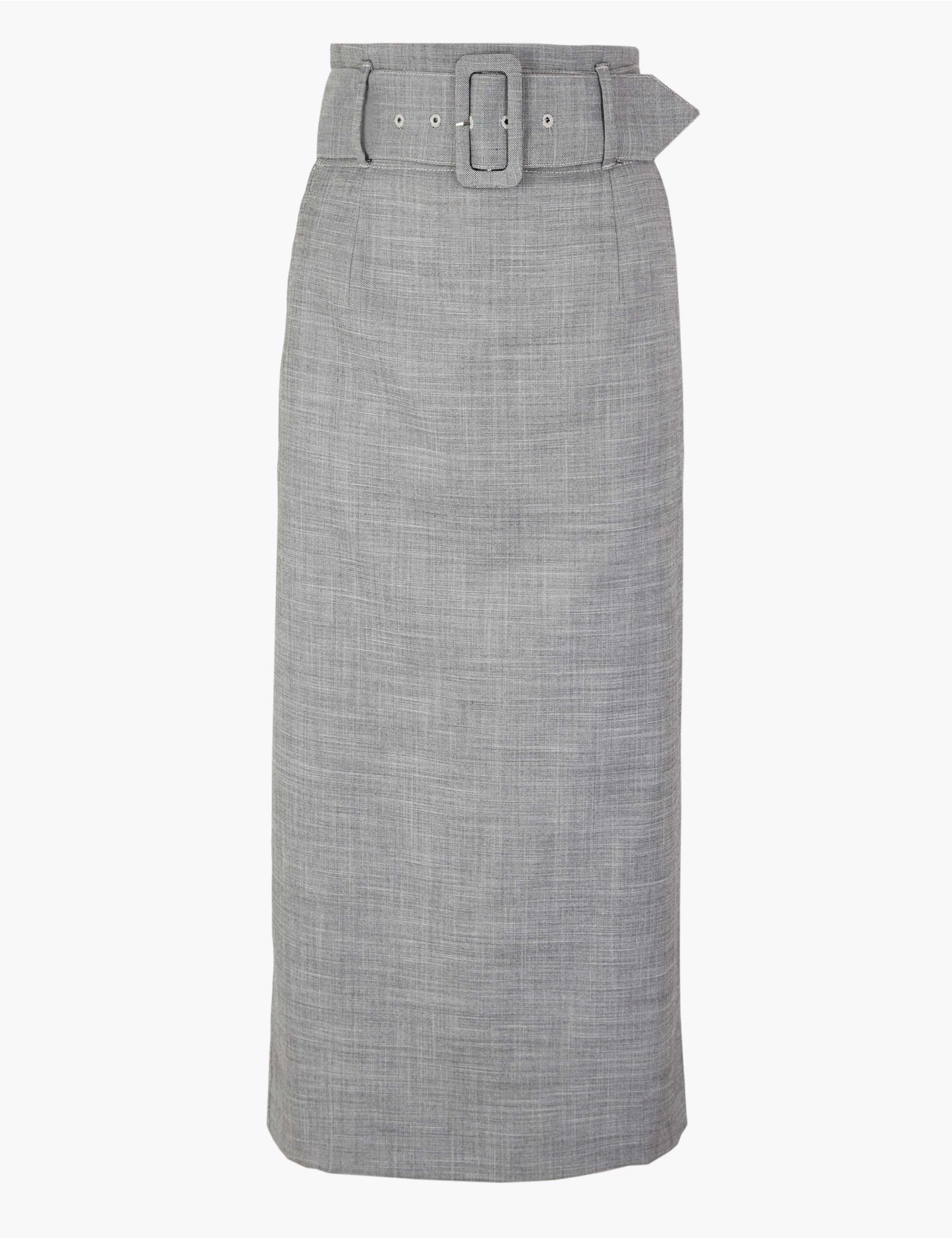 Belted Pencil Midi Skirt 2 of 4