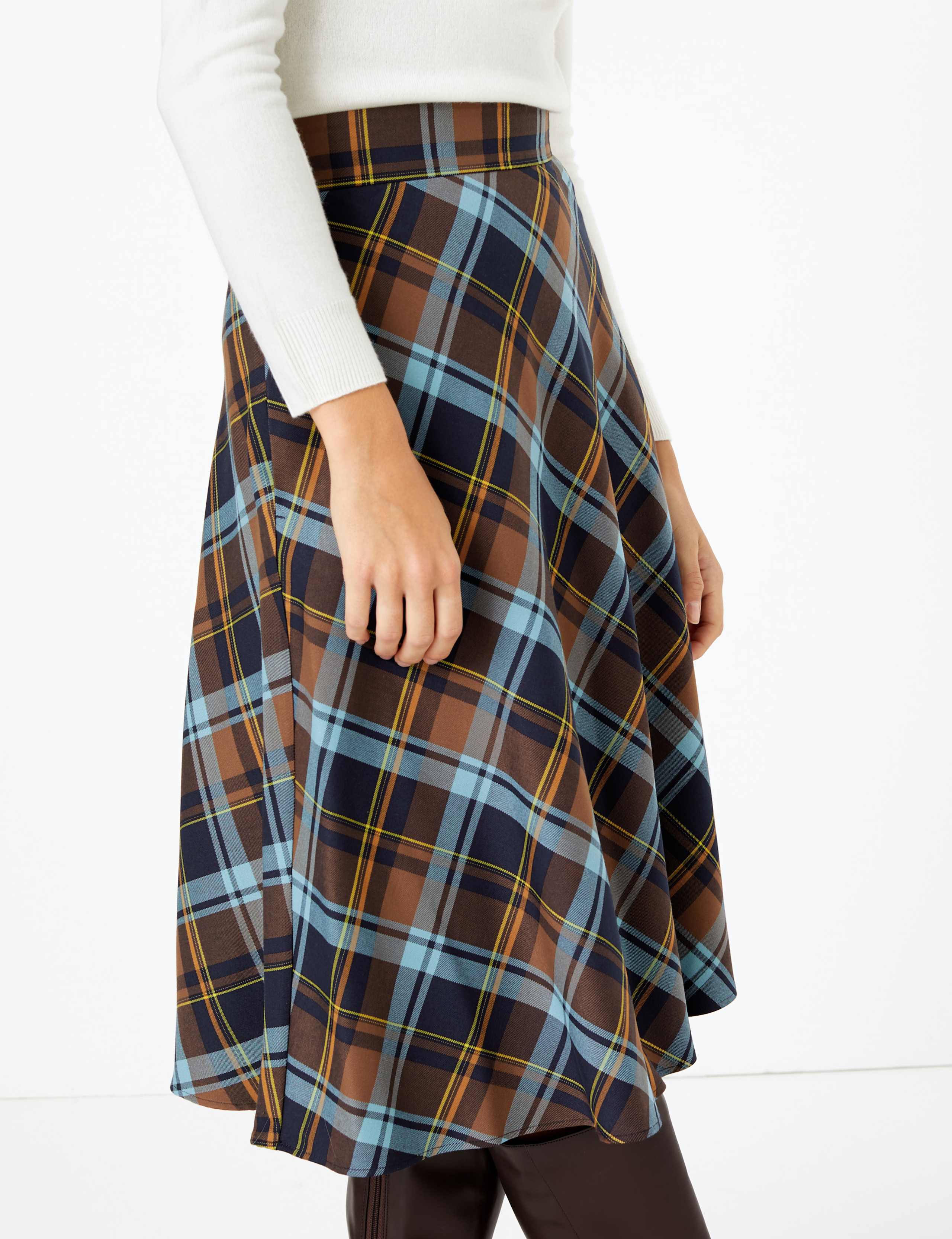 Checked A-Line Midi Skirt 2 of 3
