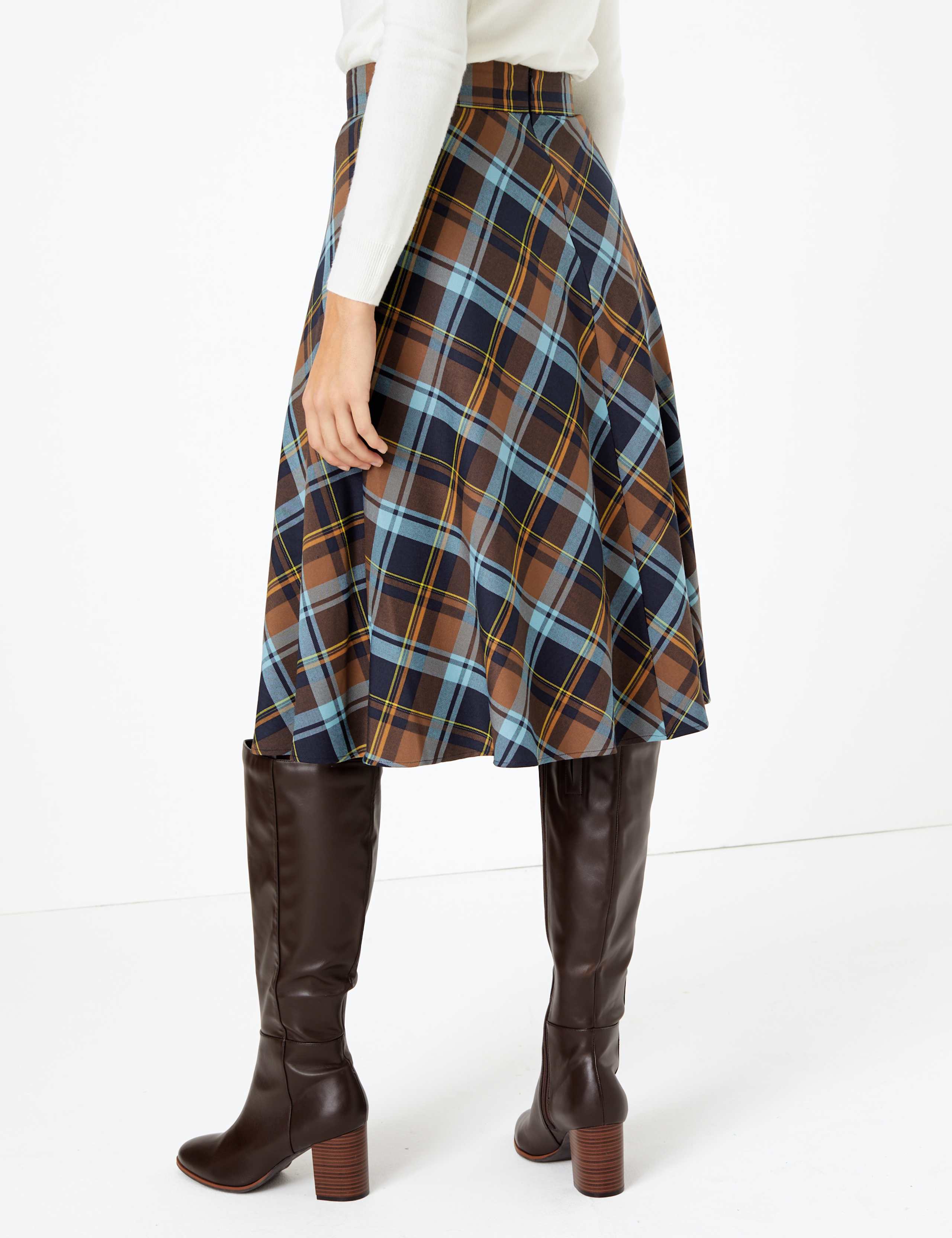 Checked A-Line Midi Skirt 3 of 3