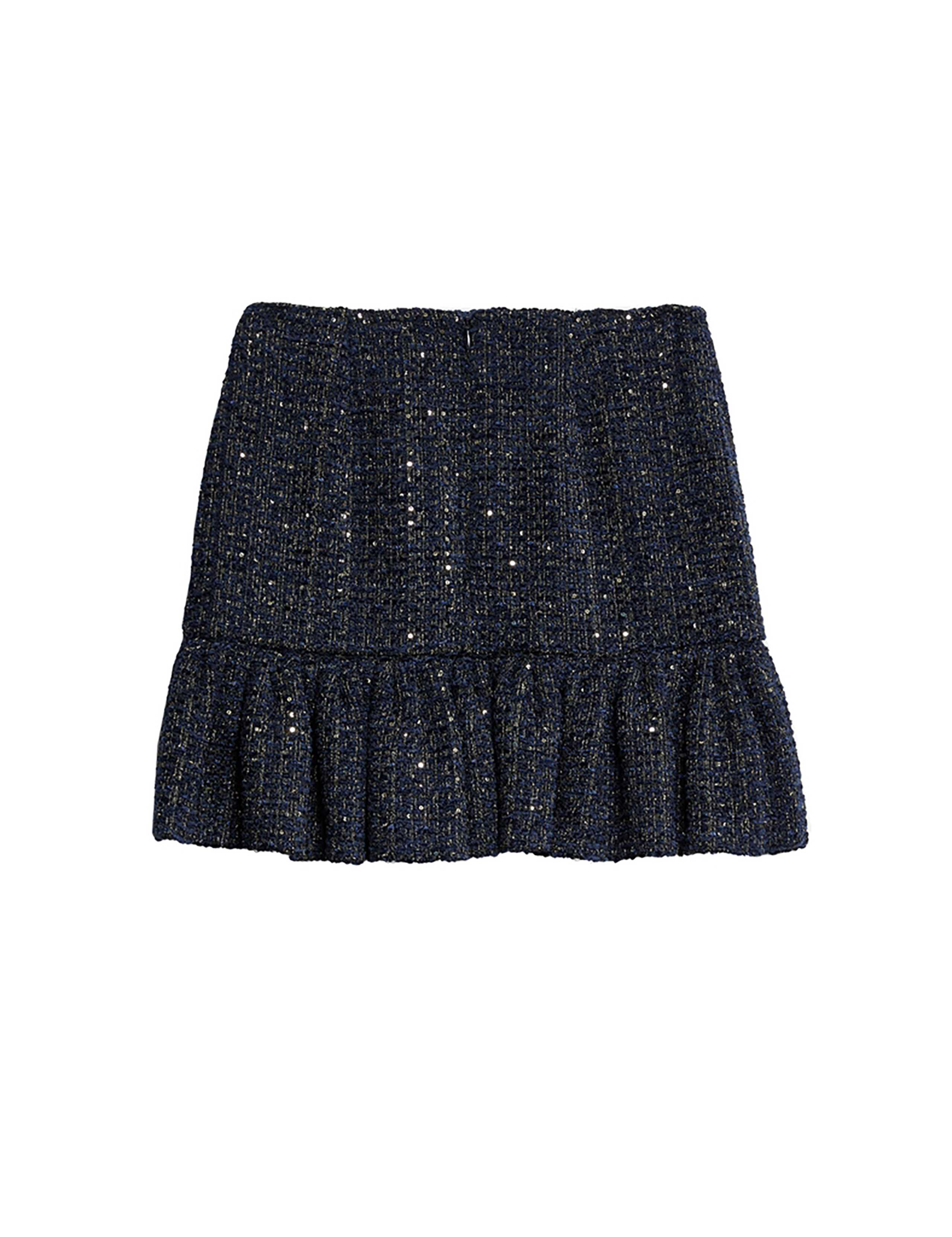 Lurex Sequin Tweed Tiered Mini Skirt 2 of 5