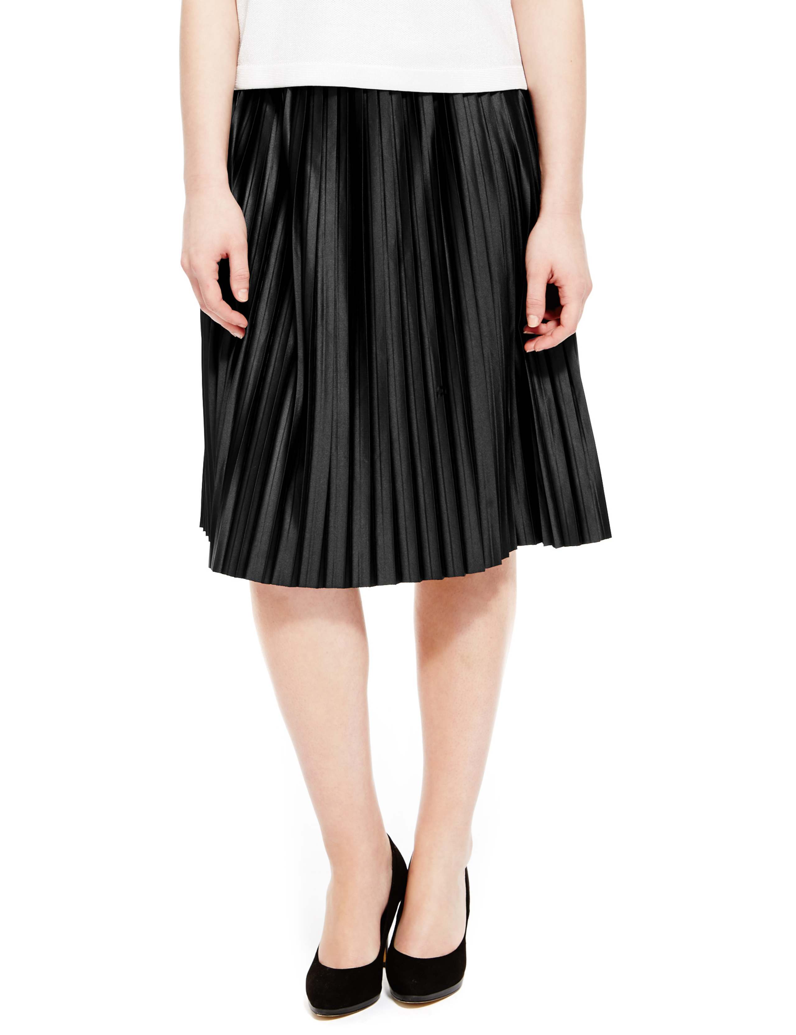 PETITE Coated Pleat Skirt 1 of 4