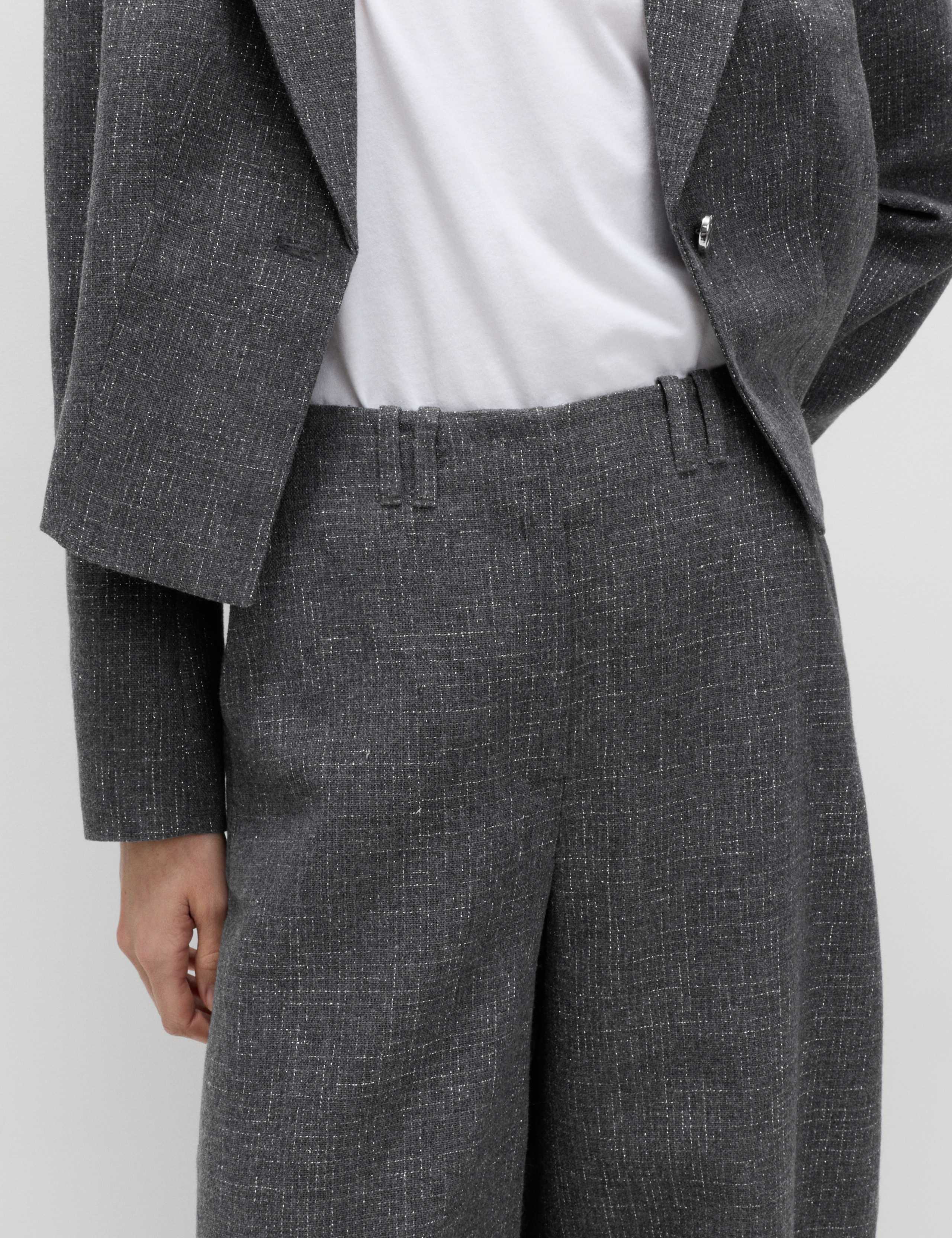 Metallic Lurex Barrel Leg Trousers 3 of 6