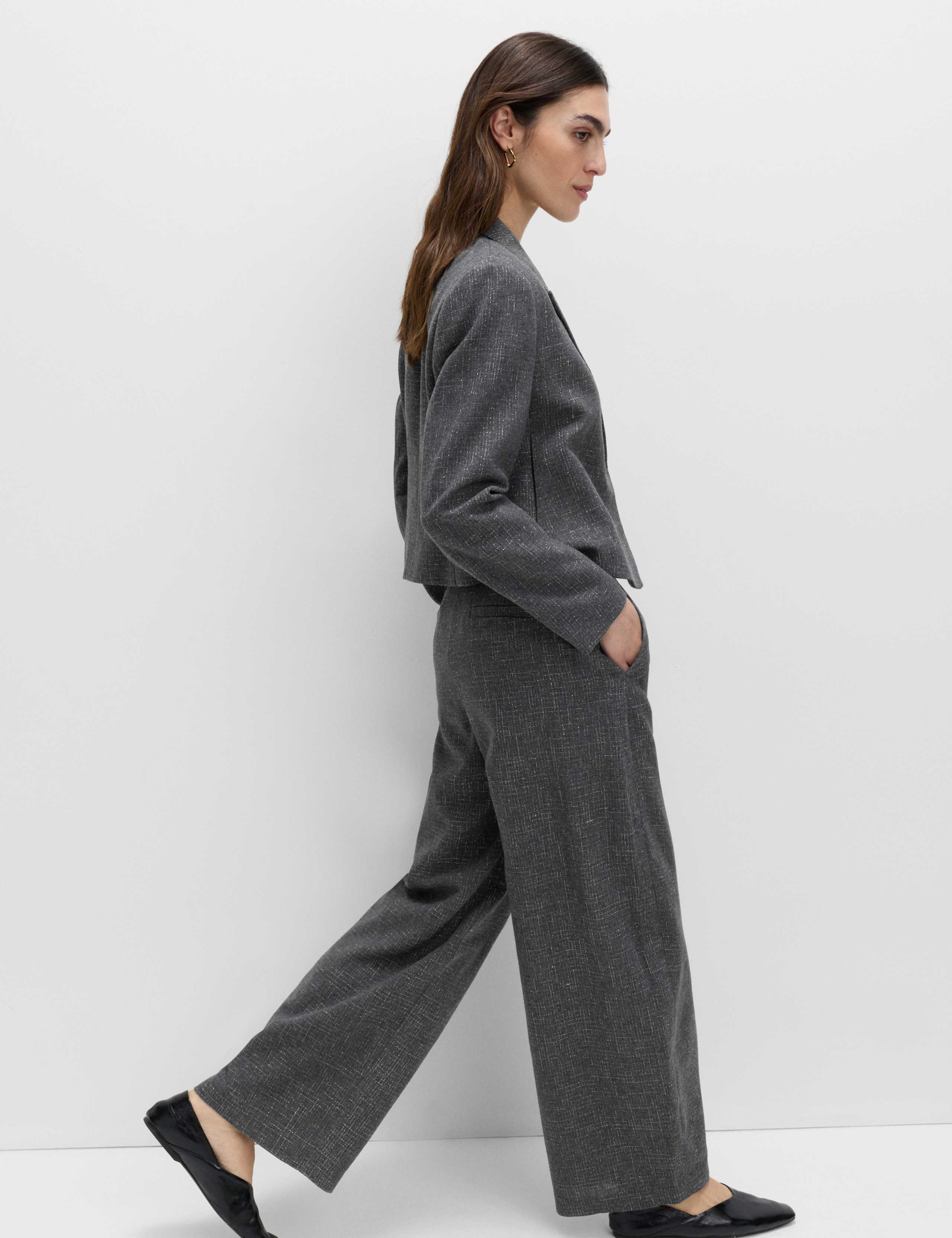 Metallic Lurex Barrel Leg Trousers 4 of 6