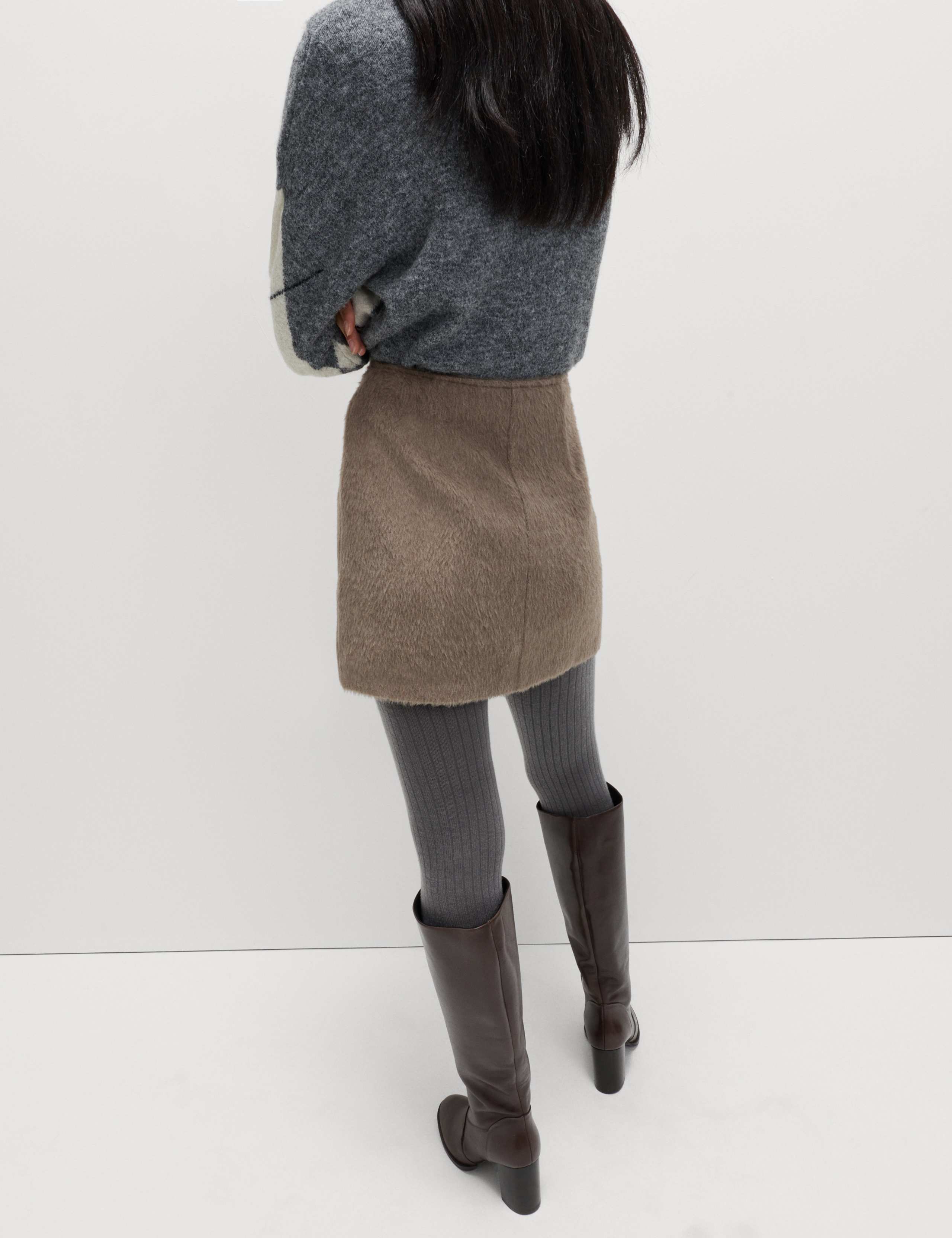 Brushed Mini Wrap Skirt with Wool 5 of 5