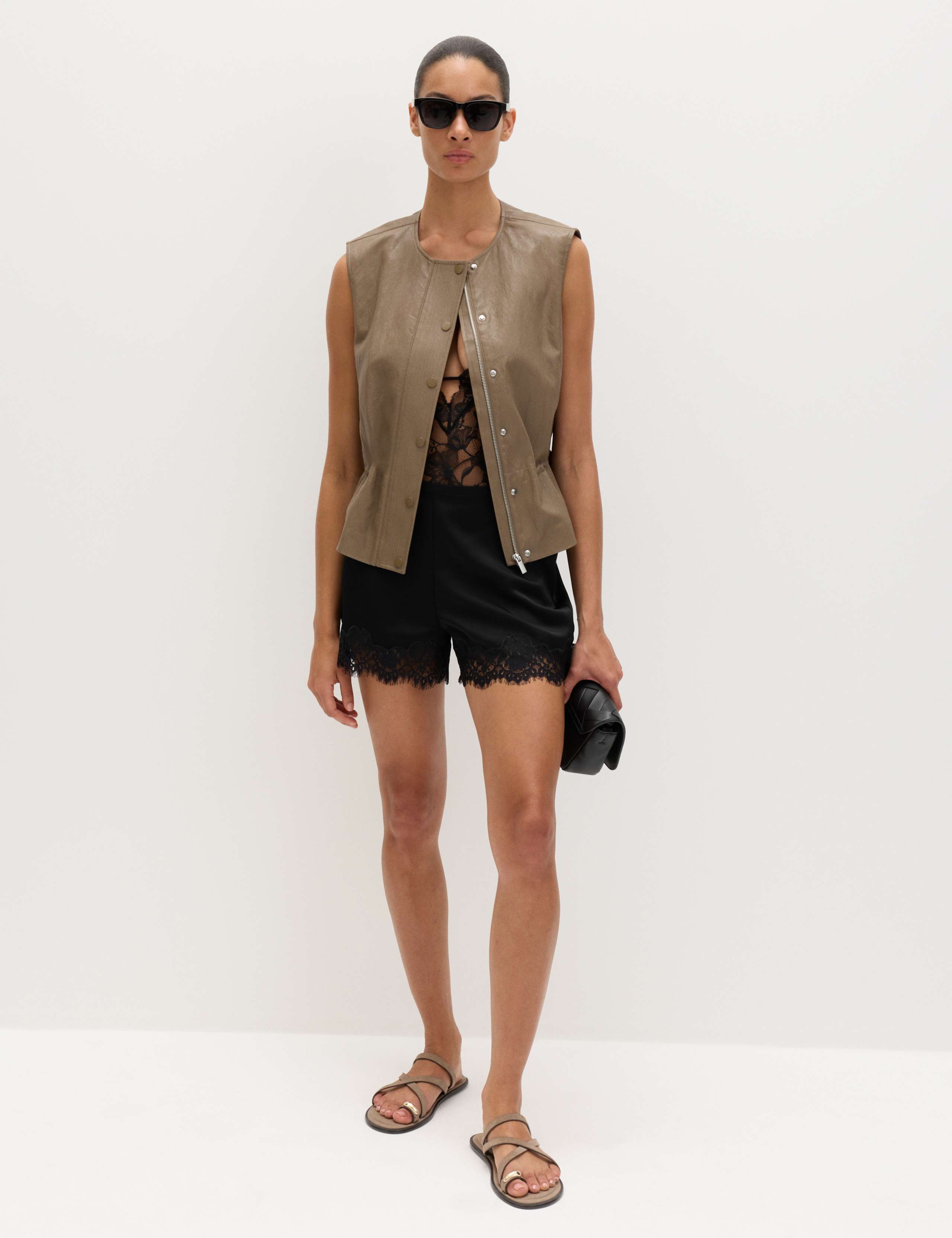 Satin Lace Trim Shorts 3 of 8