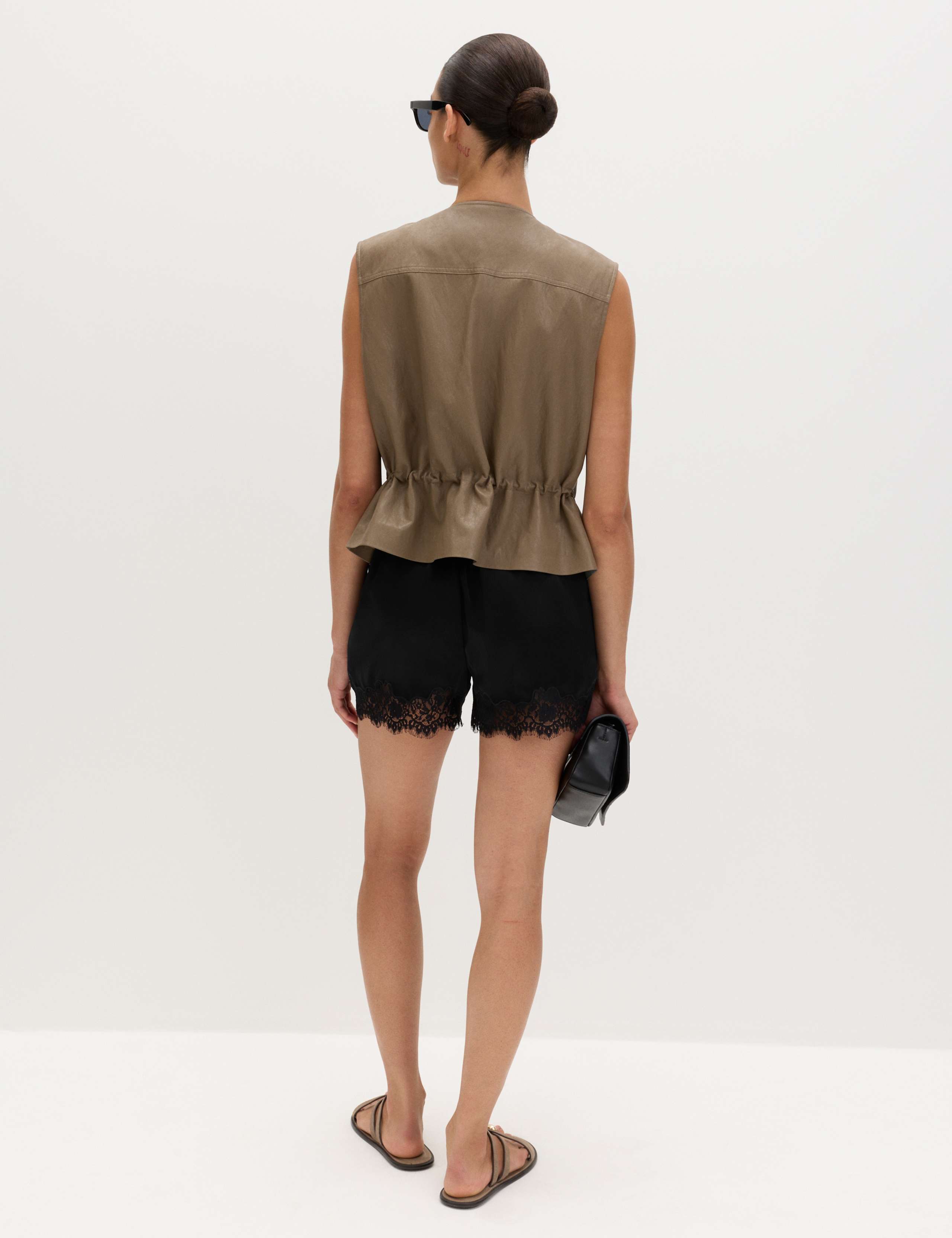 Satin Lace Trim Shorts 4 of 8