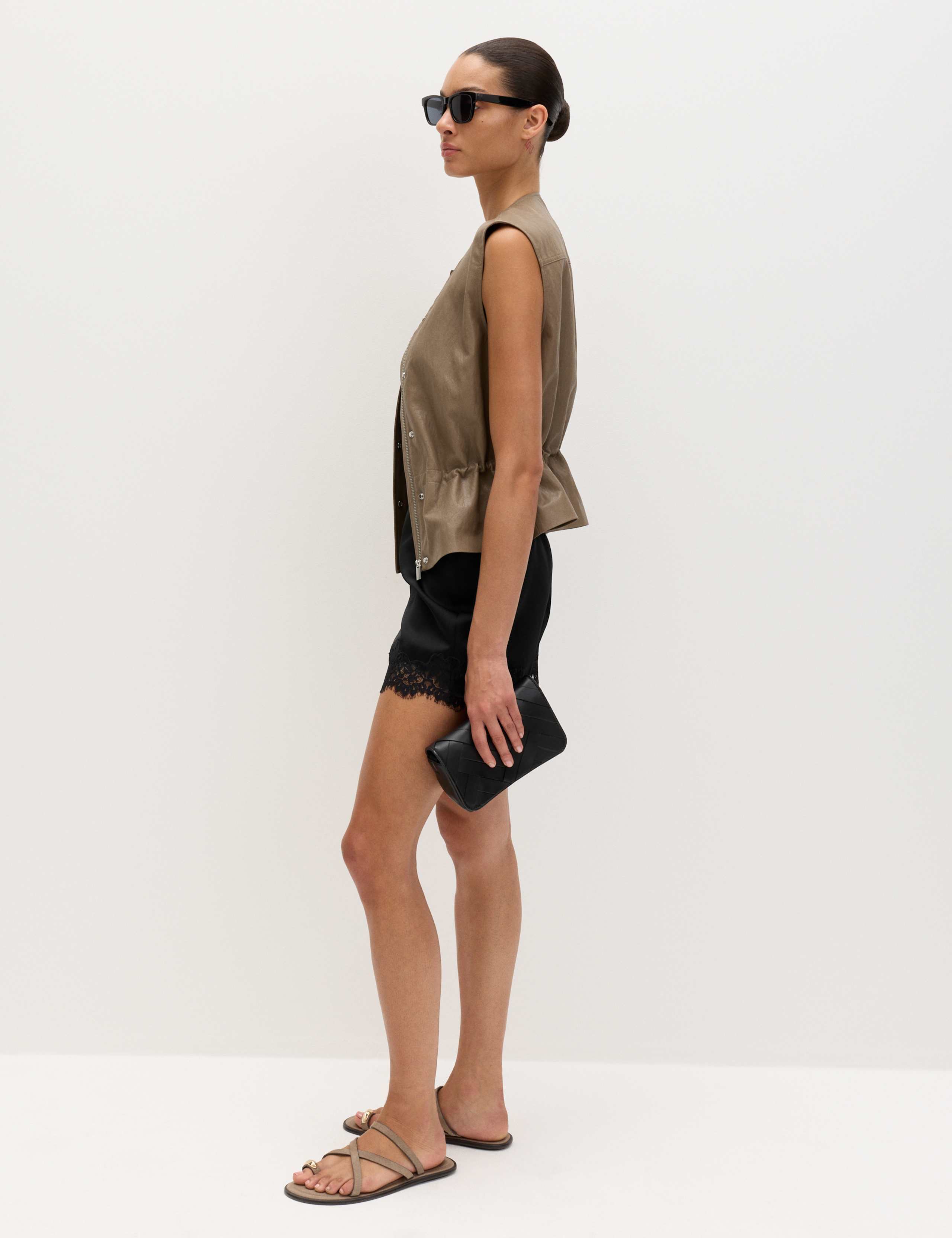 Satin Lace Trim Shorts 6 of 8