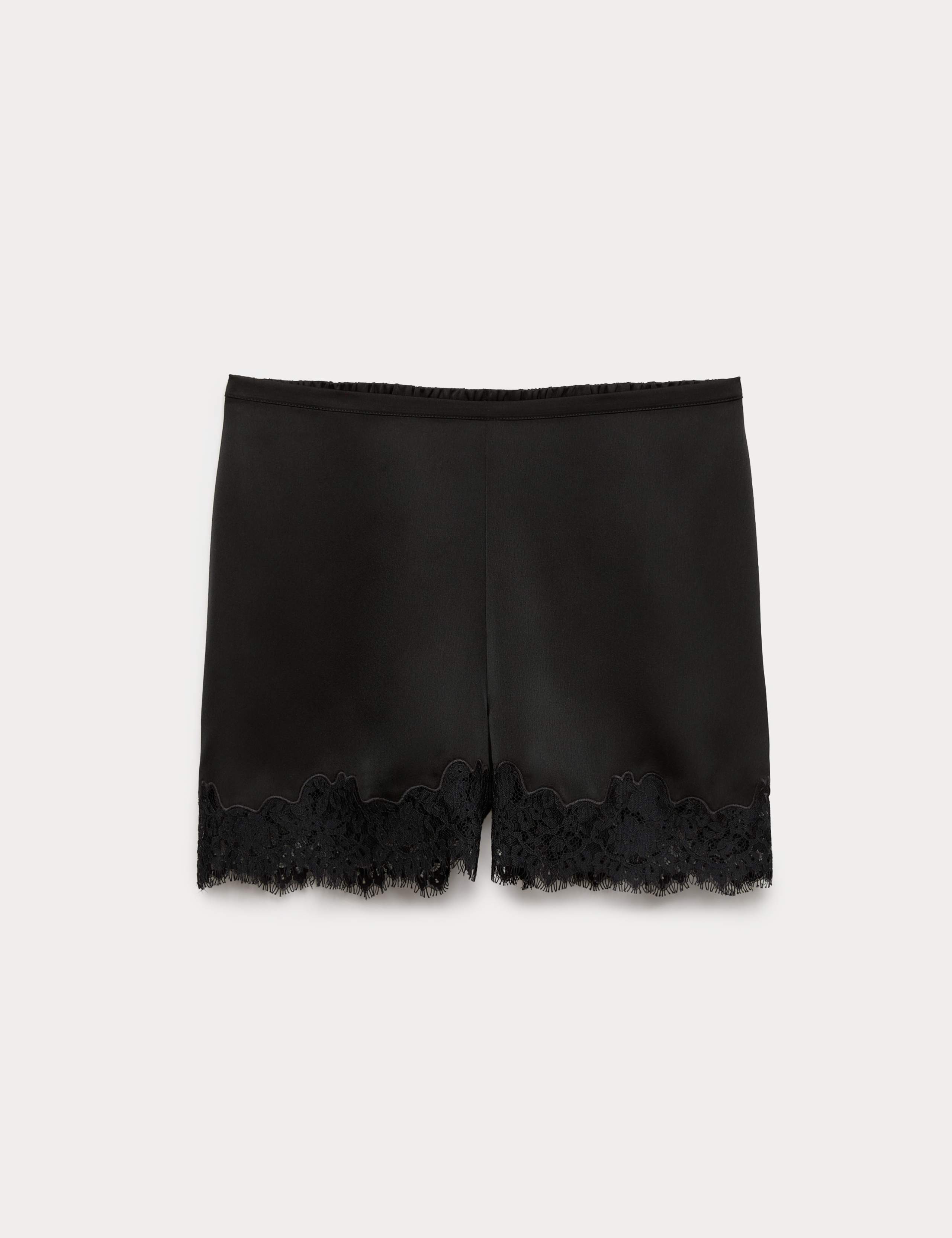 Satin Lace Trim Shorts 2 of 8