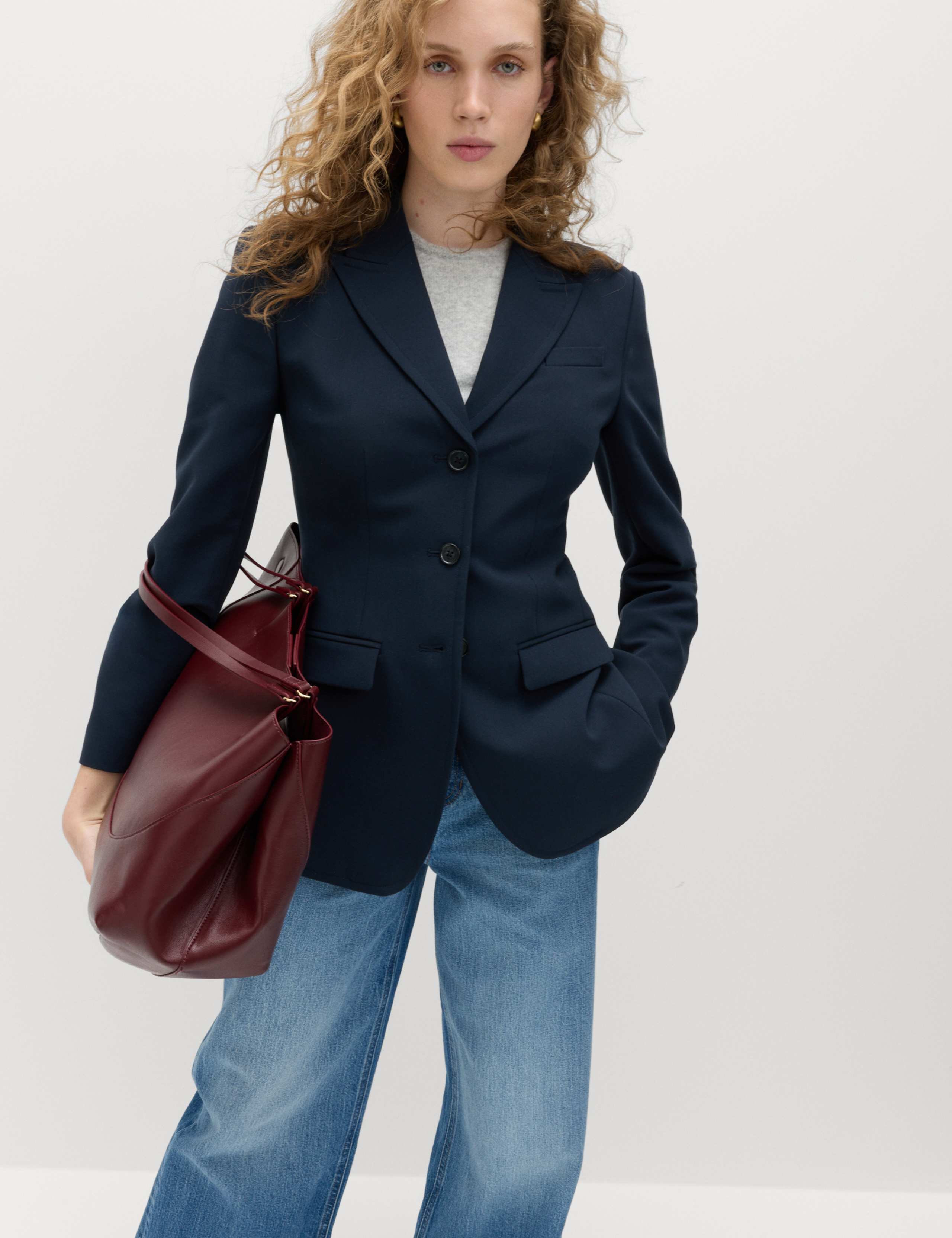 3 Button Cinched Single Breasted Blazer 1 of 5