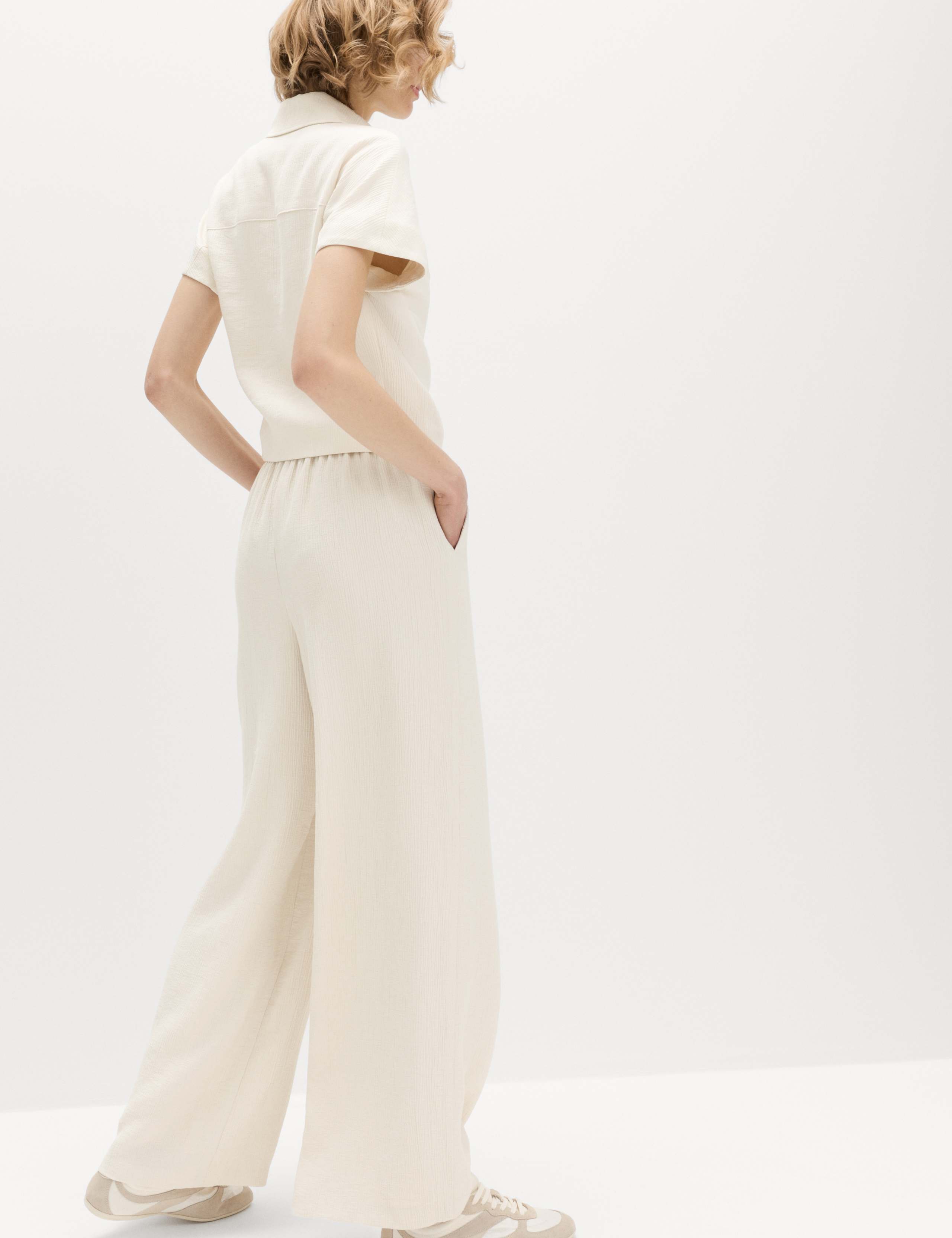 Textured Straight Leg Trousers 4 of 5