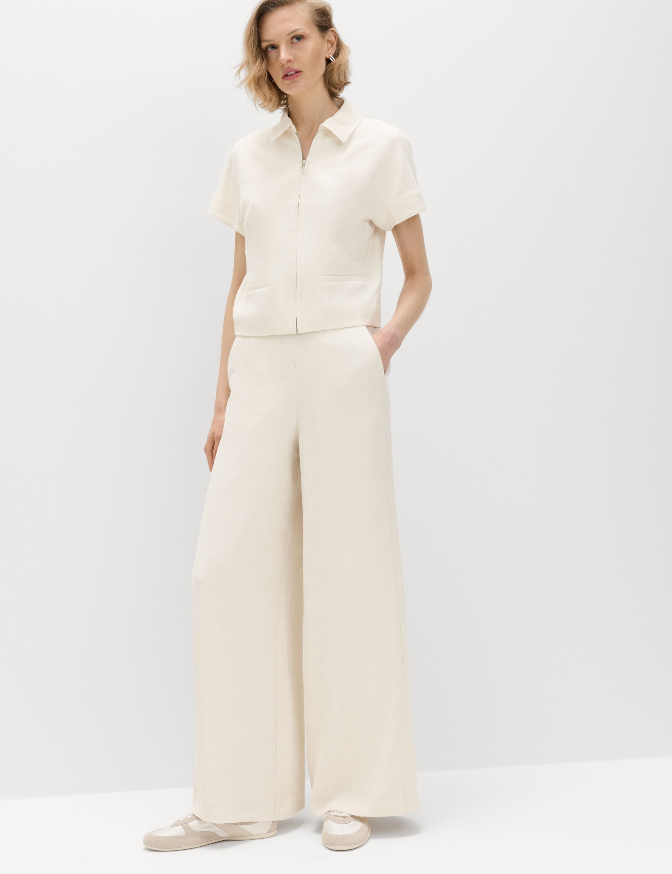 Textured Straight Leg Trousers 5 of 5