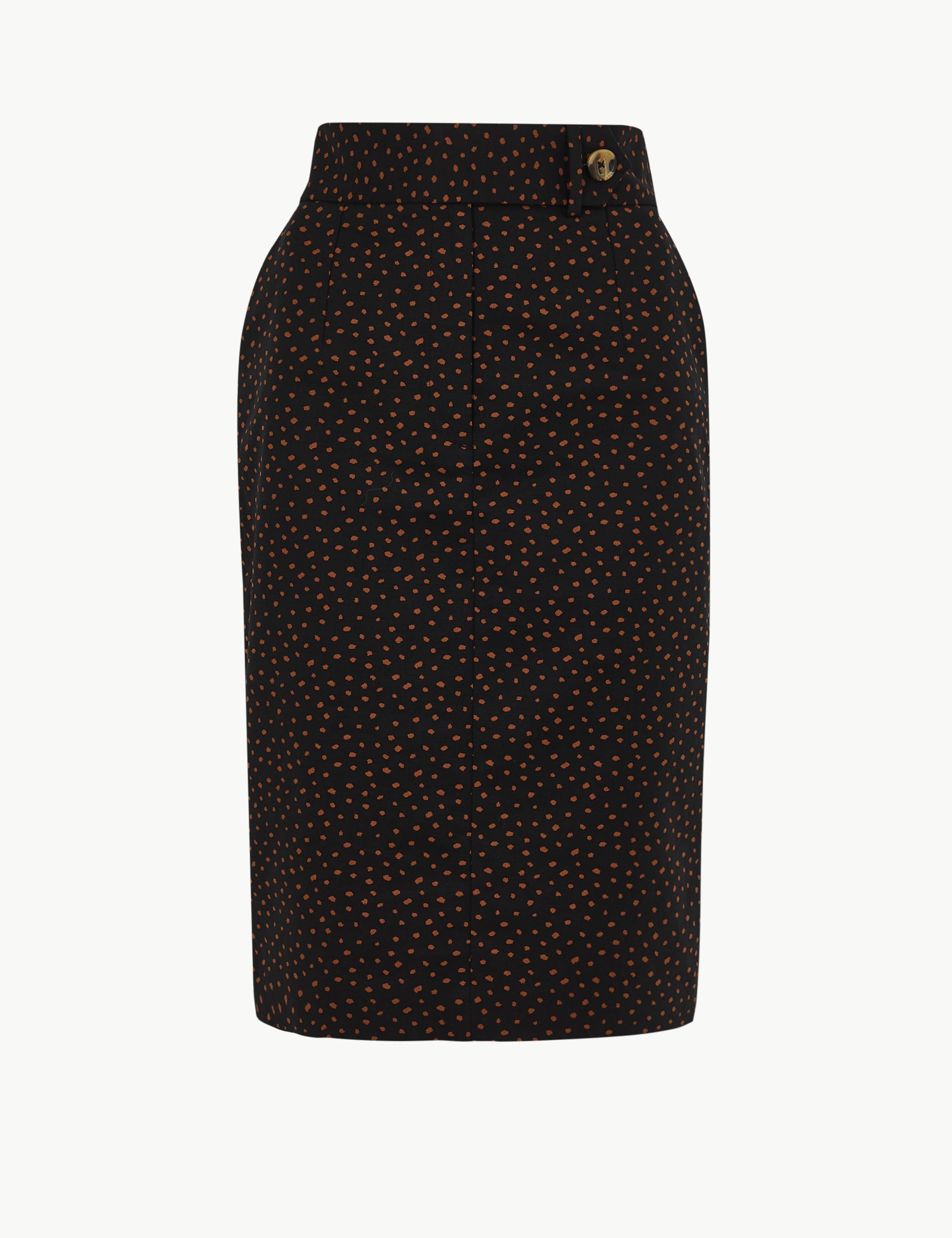 Cotton Rich Polka Dot Pencil Skirt 2 of 4