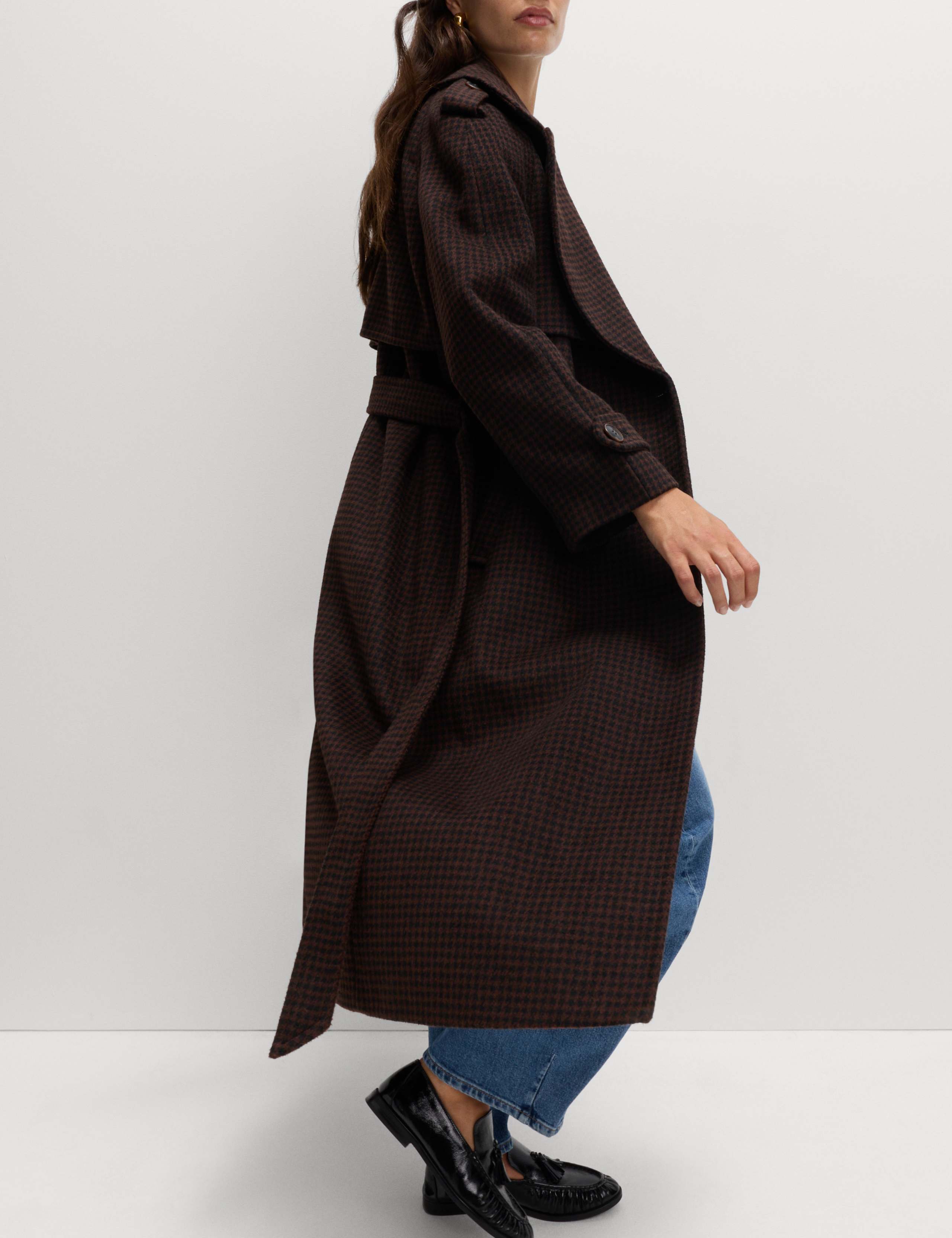 Checked Belted Longline Tailored Coat 5 of 7