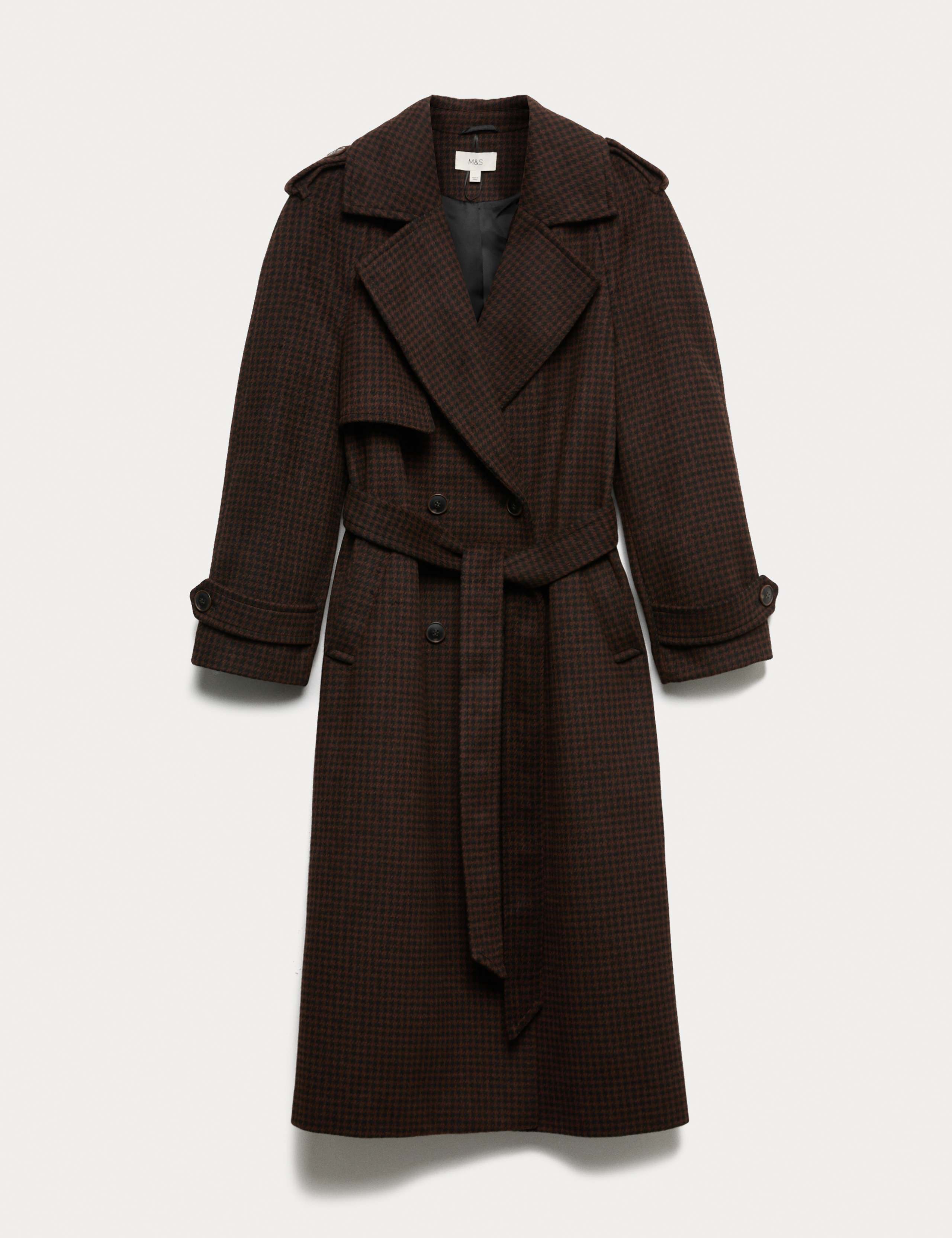 Checked Belted Longline Tailored Coat 2 of 7