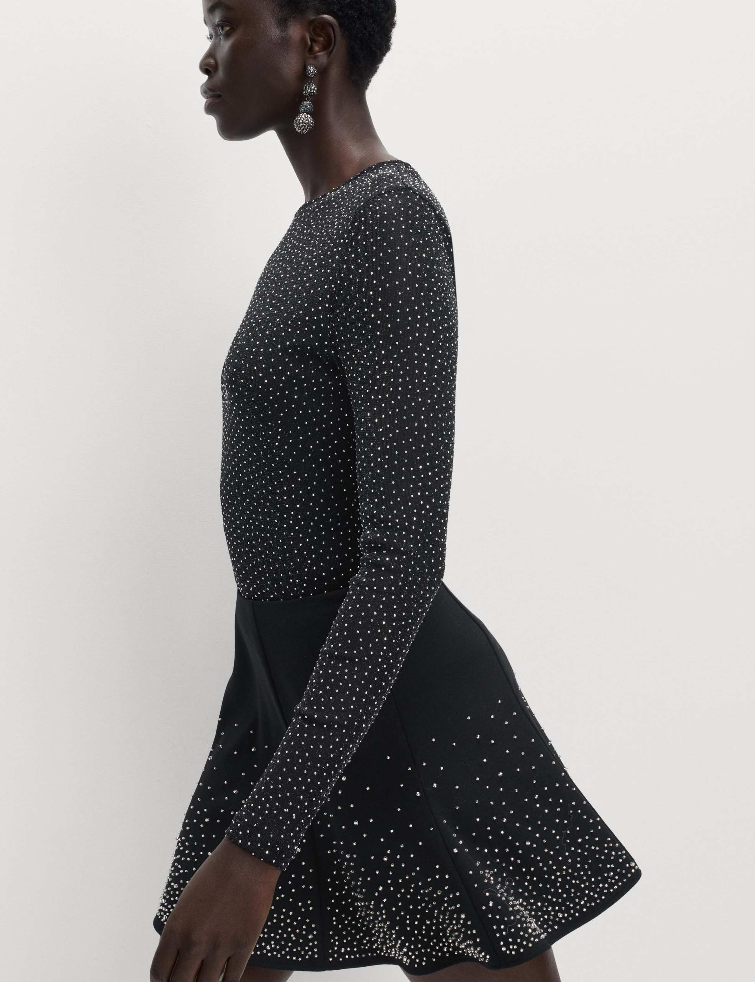 Scattered Embellished Mini Skater Skirt 4 of 5