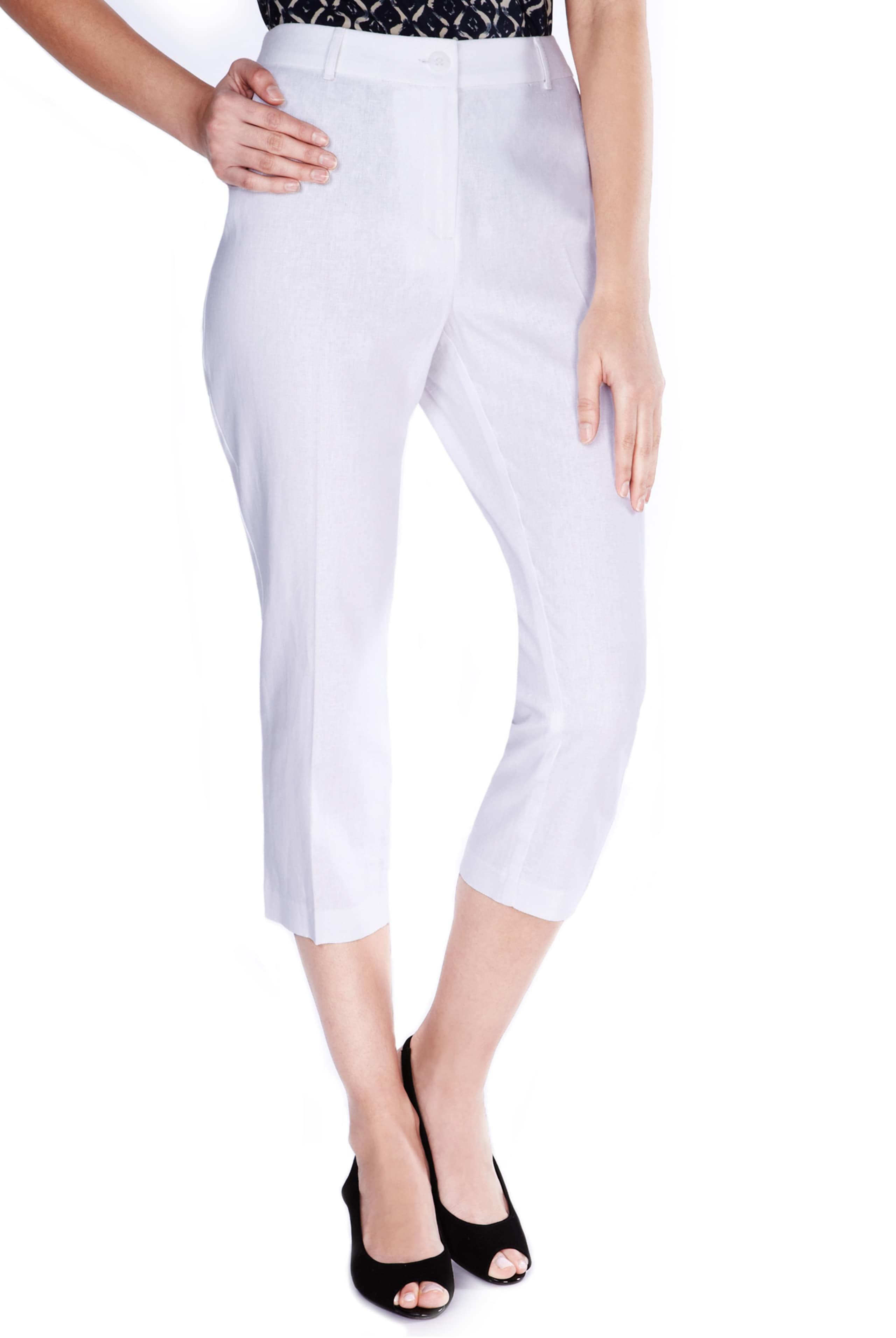 Linen Blend Slim Leg Cropped Trousers 1 of 1