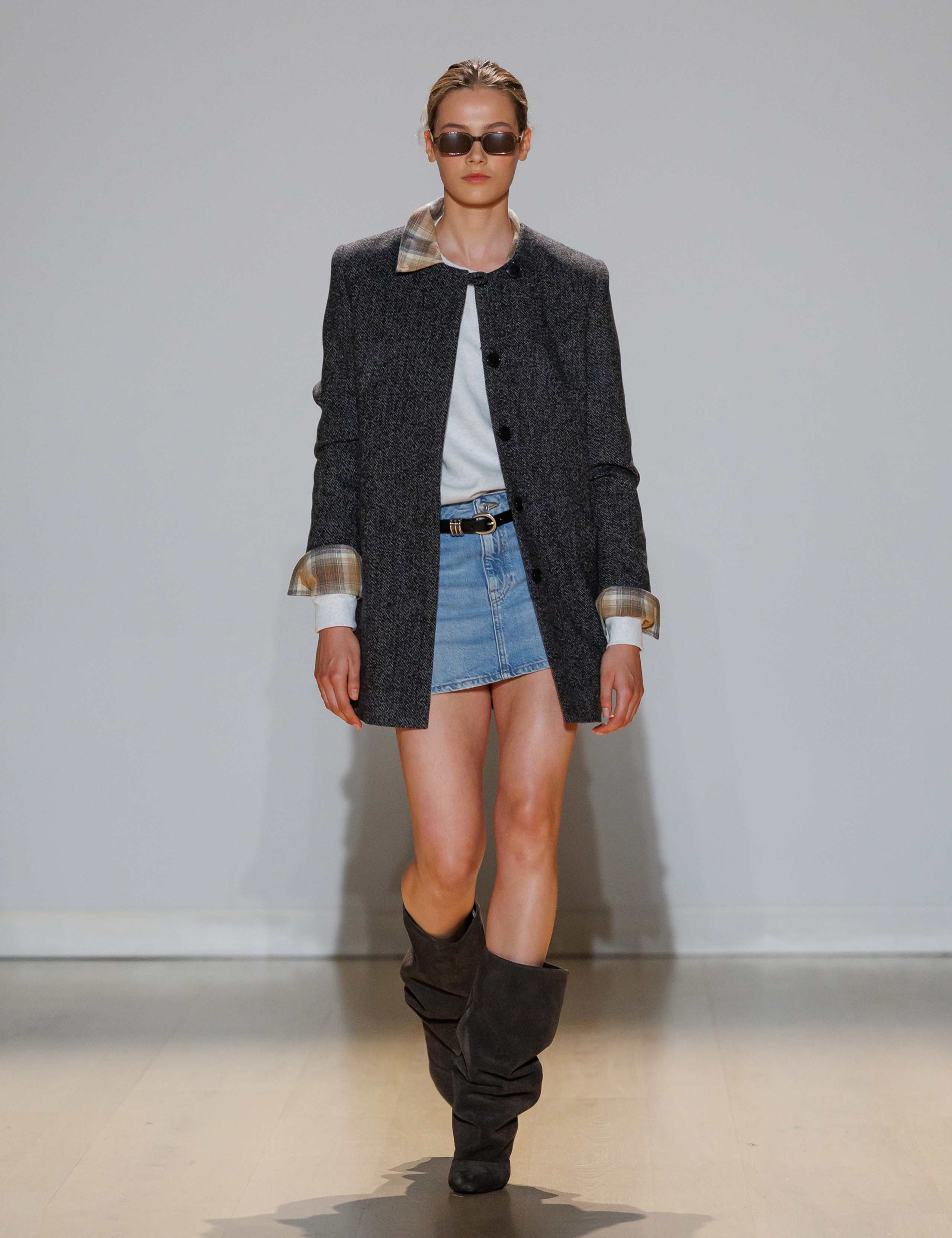 Pure Wool Herringbone Longline Jacket 1 of 9