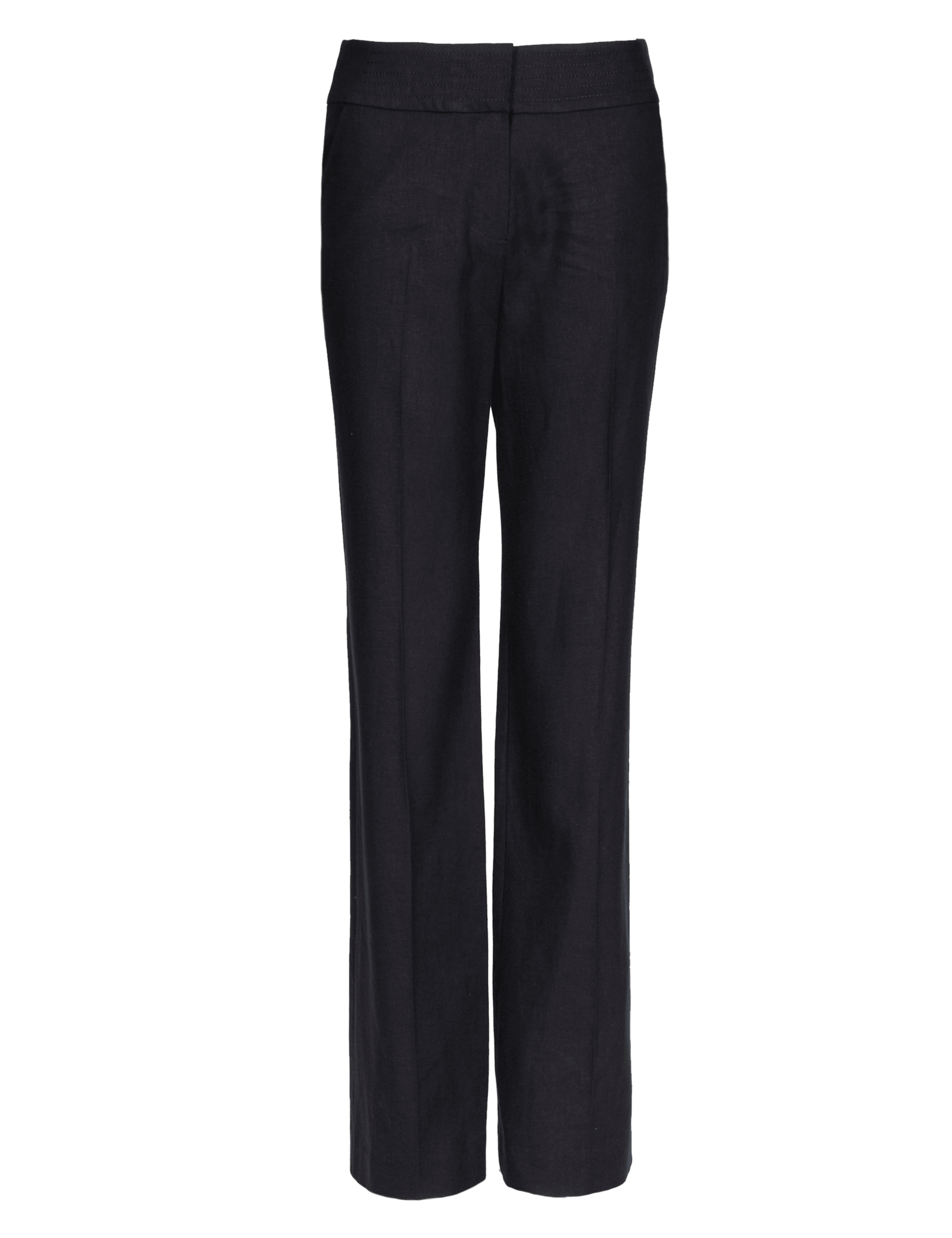 Linen Blend Wide Waistband Trousers 2 of 4