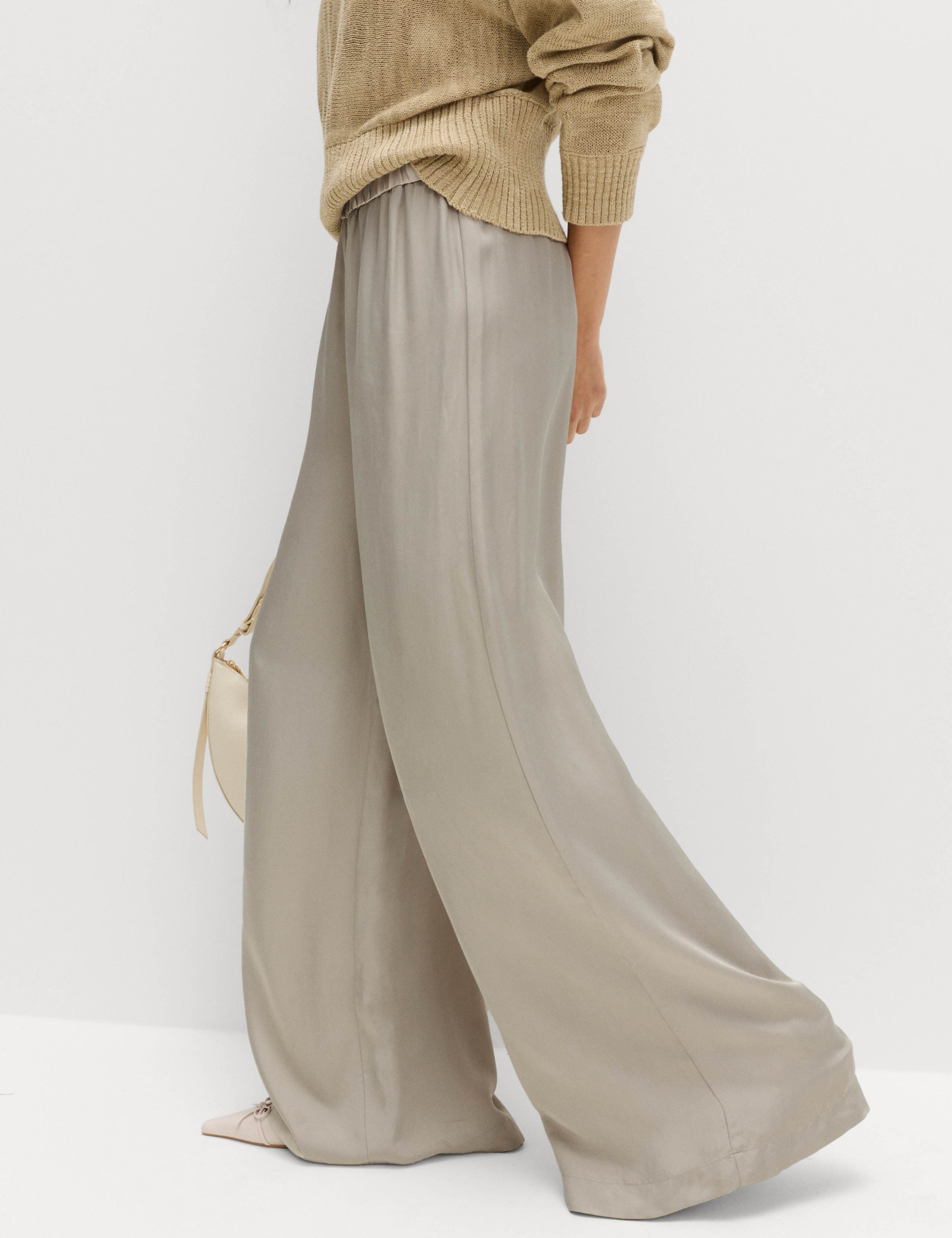 Satin Wide Leg Trousers 3 of 6