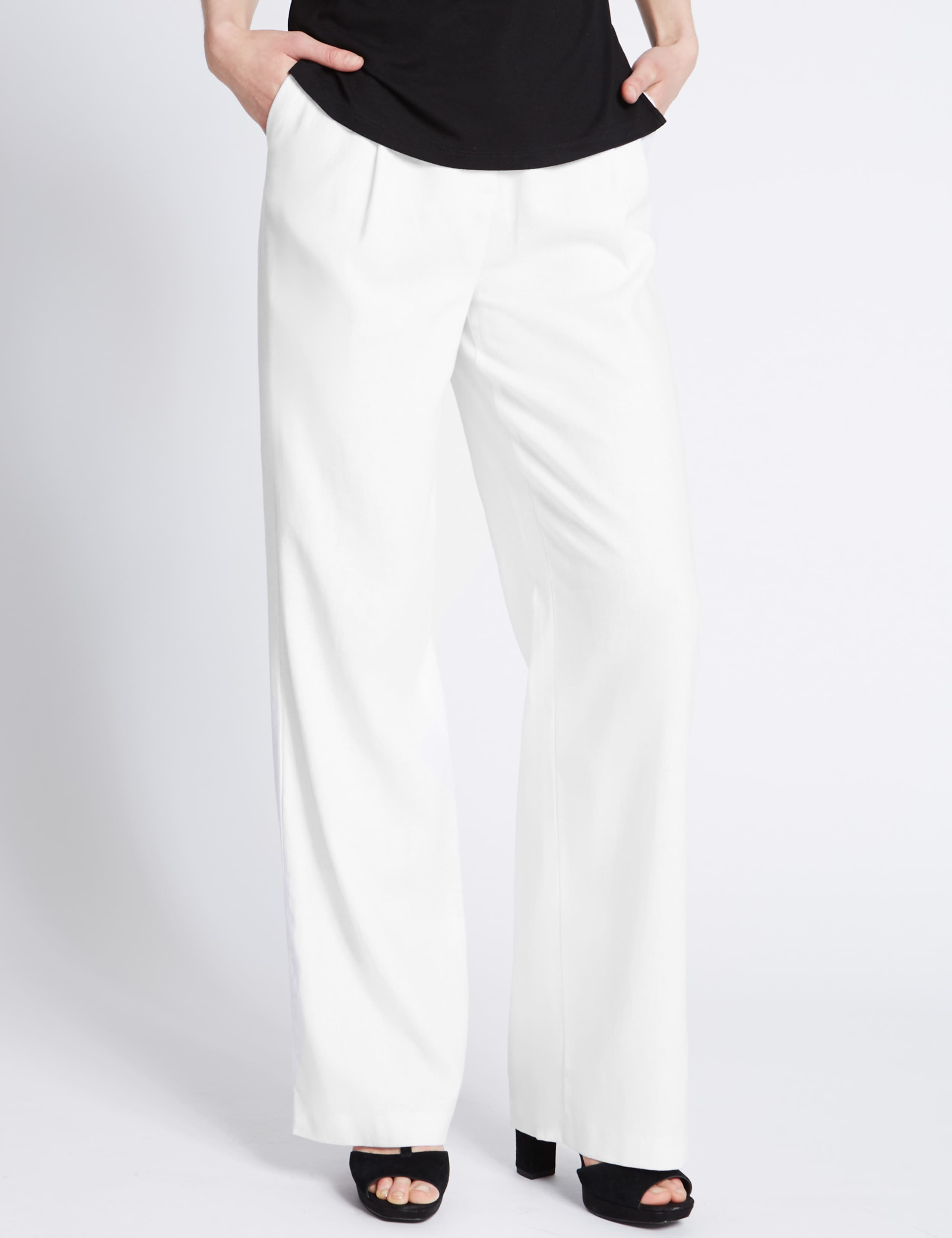 Linen Blend Wide Leg Trousers 1 of 4