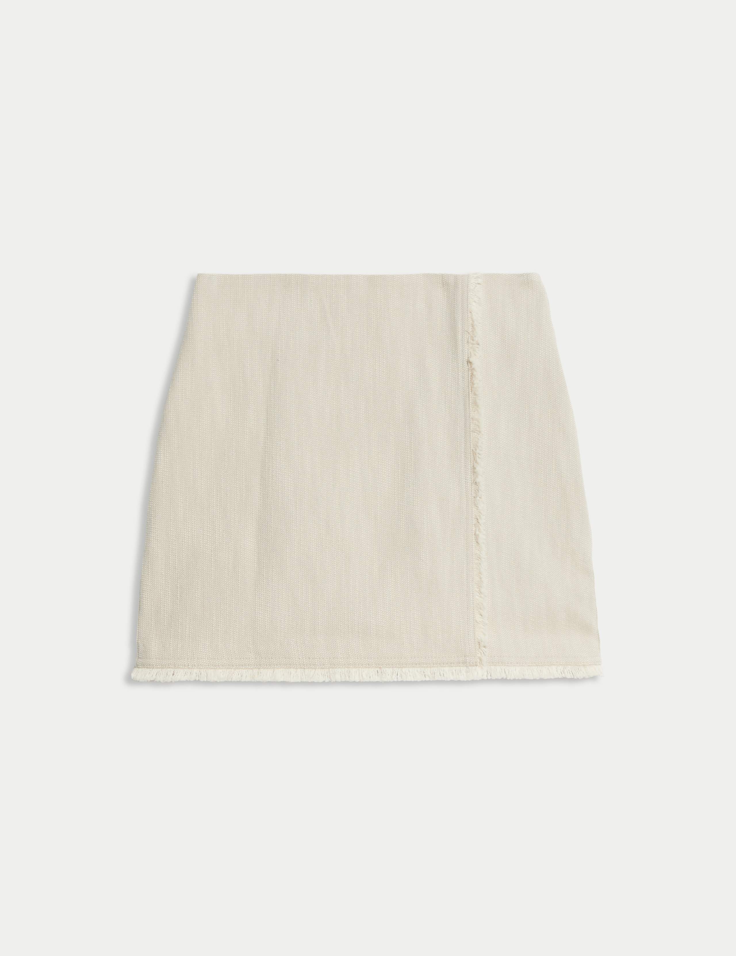 Pure Cotton Frayed Seam Mini Skirt 2 of 5