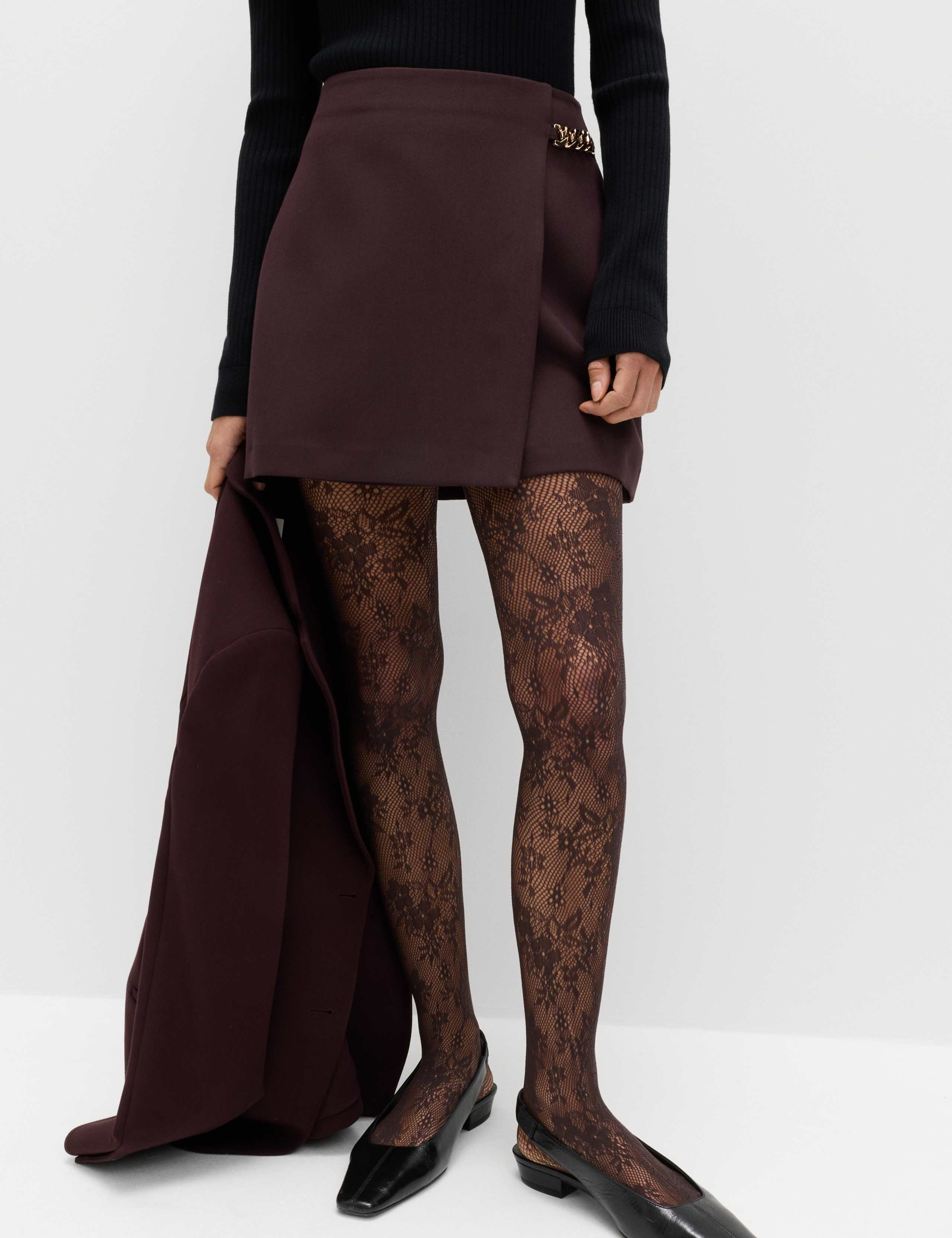 Chain Detail Mini A-Line Skirt 5 of 6