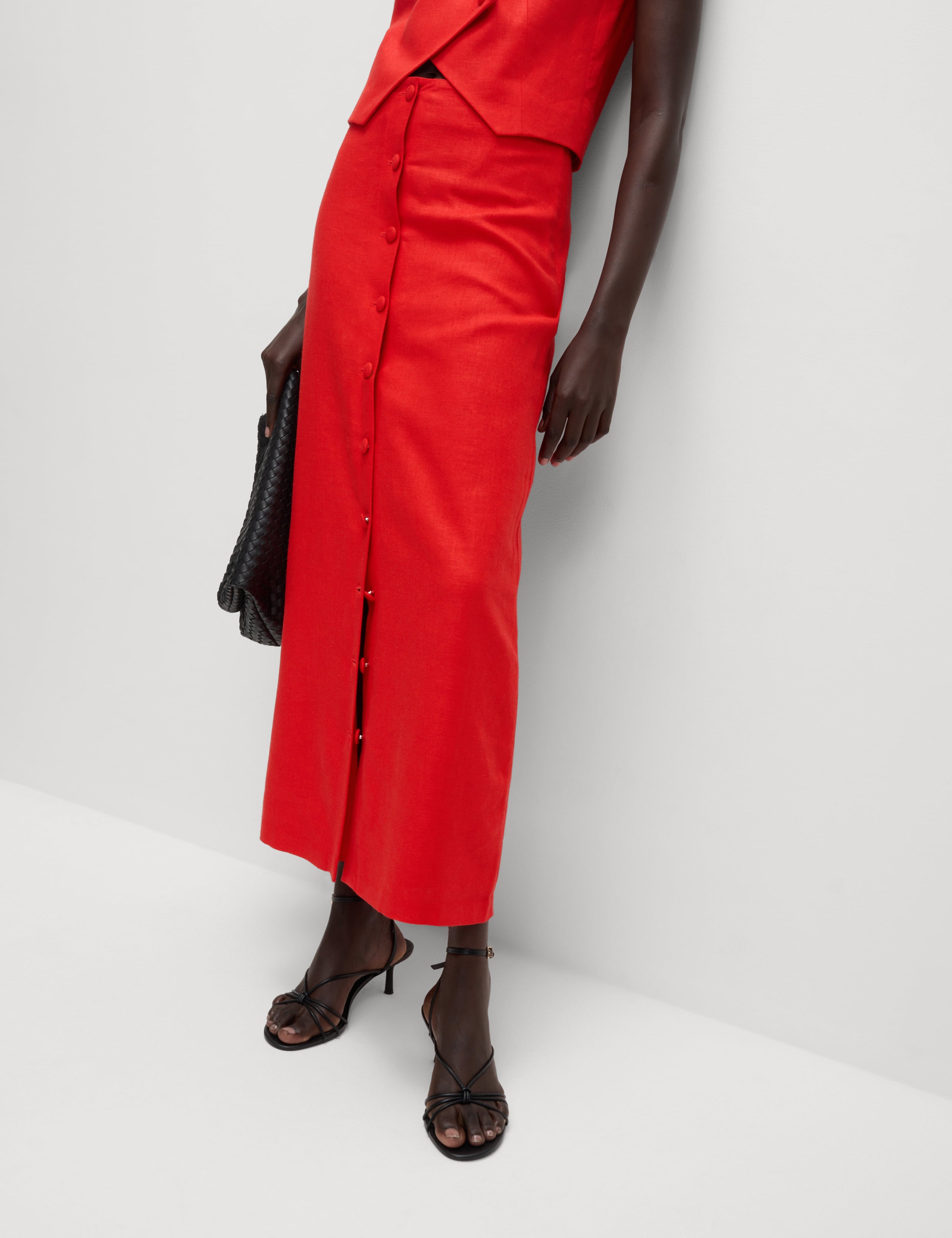 Twill Midi Pencil Skirt 1 of 5