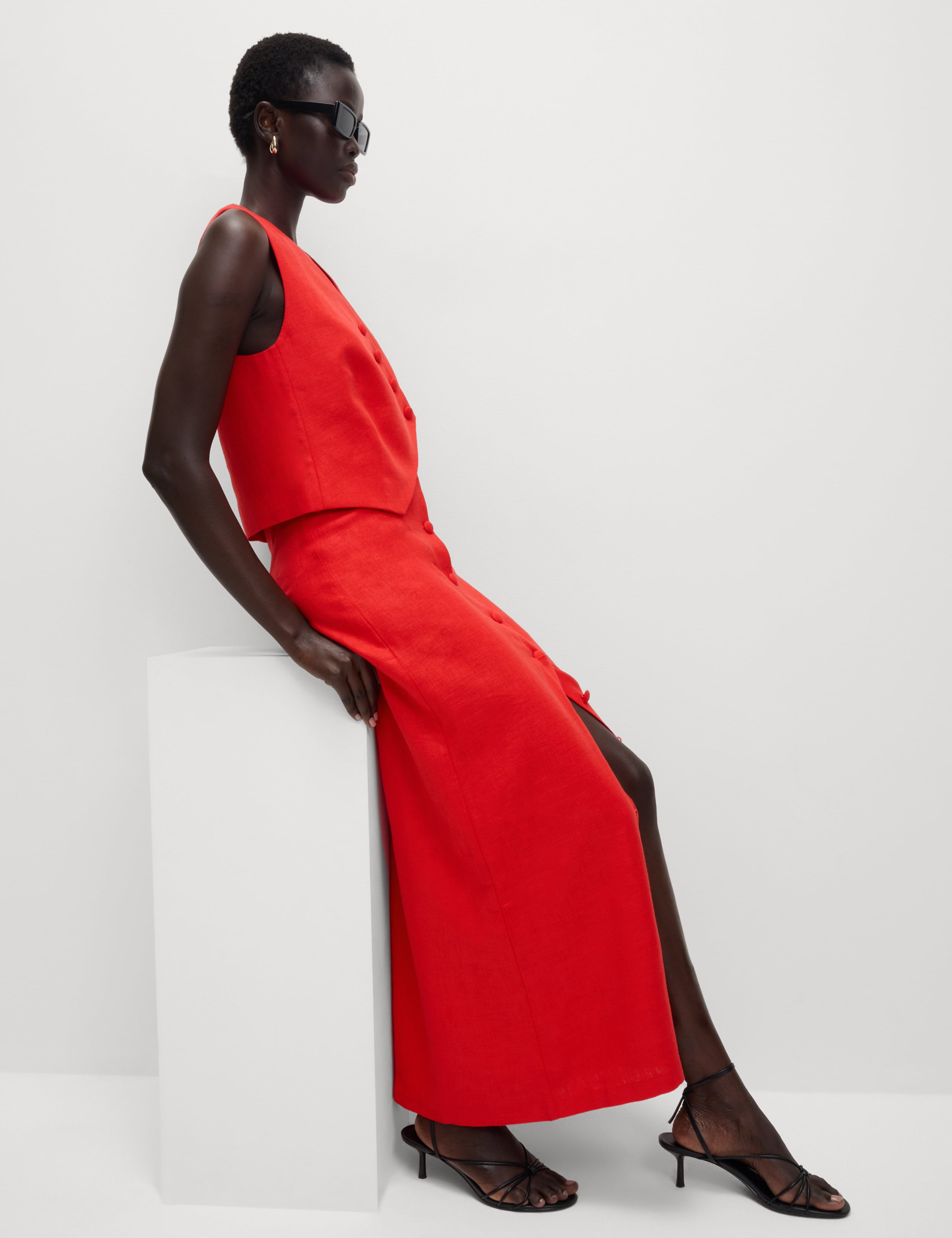 Twill Midi Pencil Skirt 5 of 5