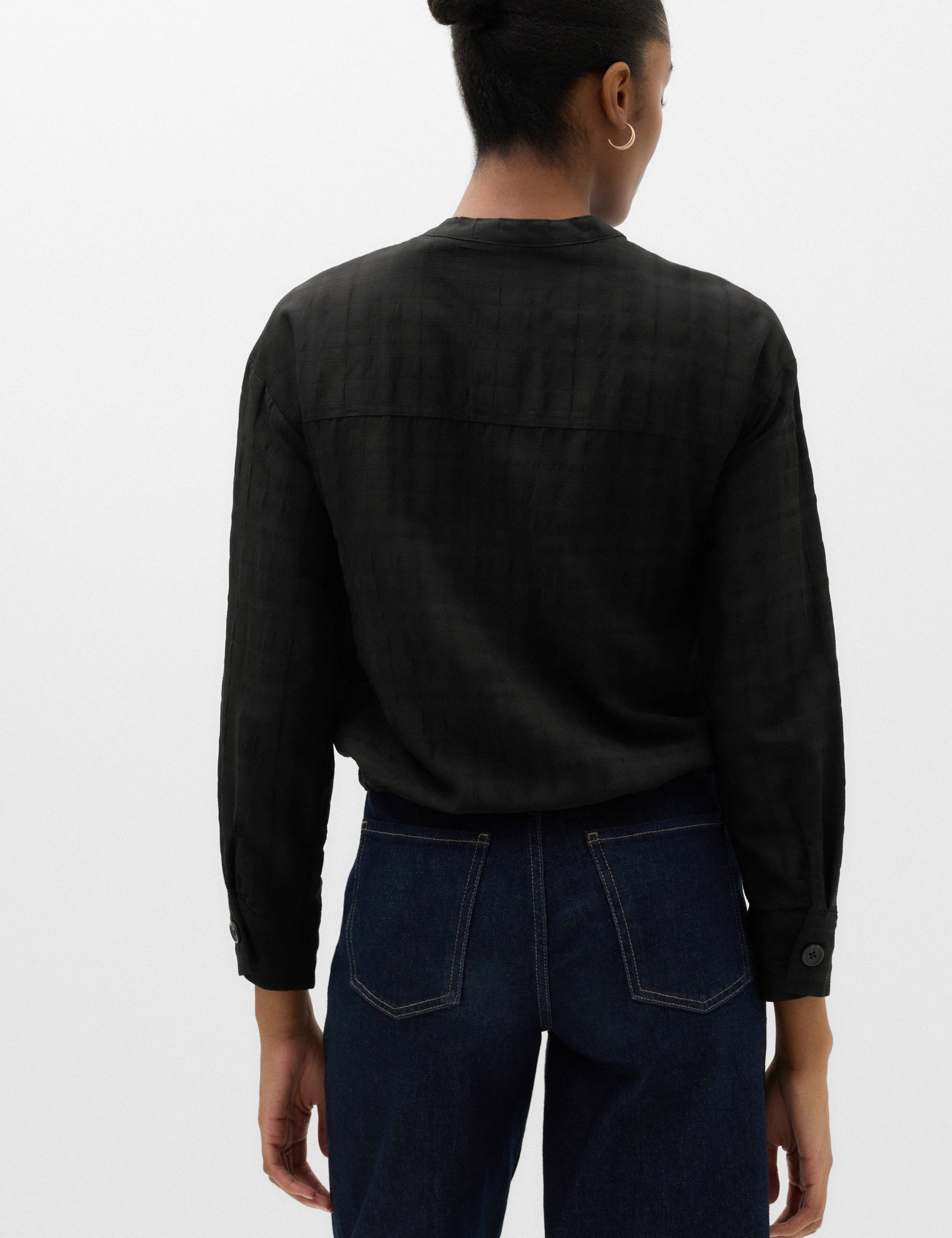 Checked Collarless Short Jacket 4 of 6