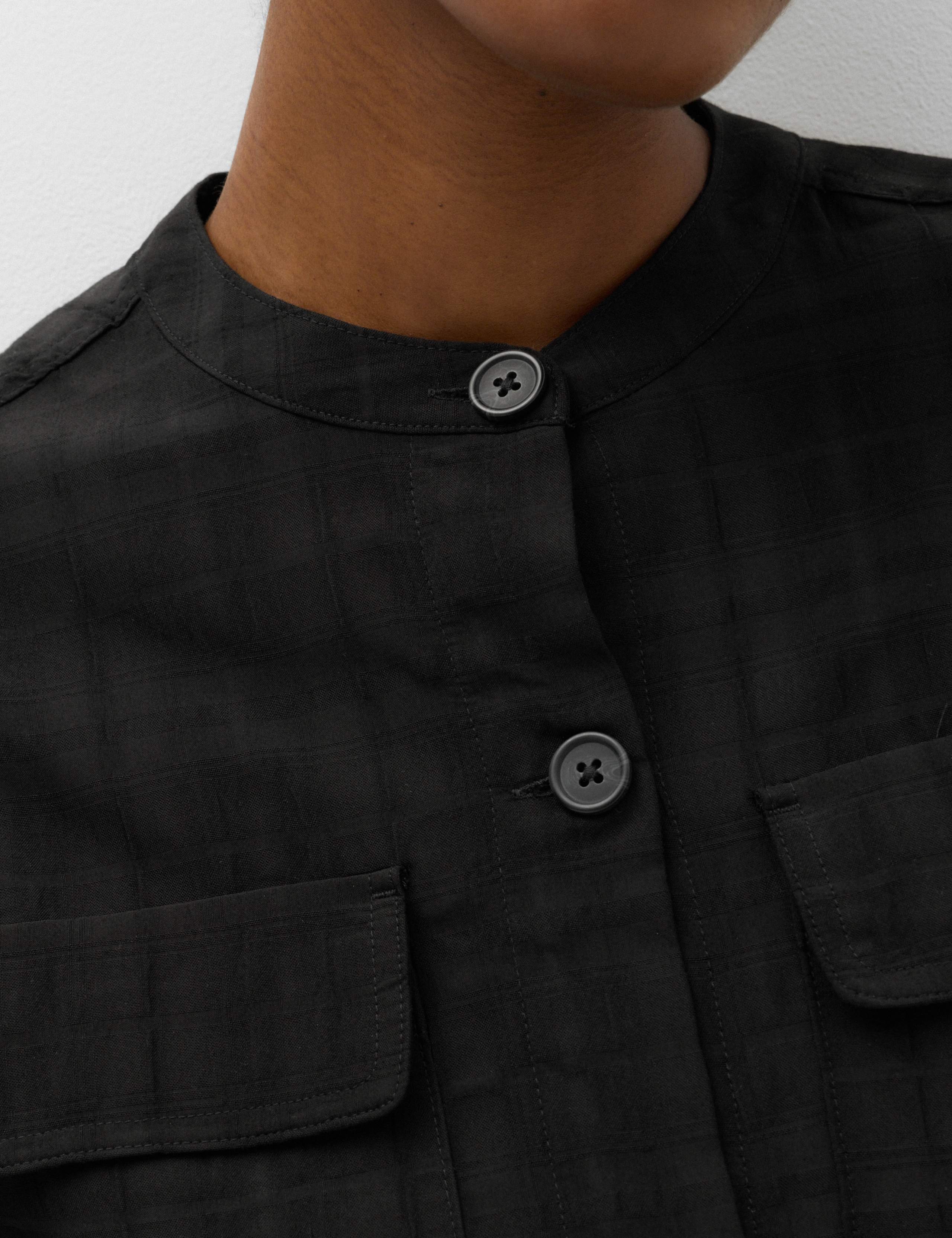 Checked Collarless Short Jacket 5 of 6