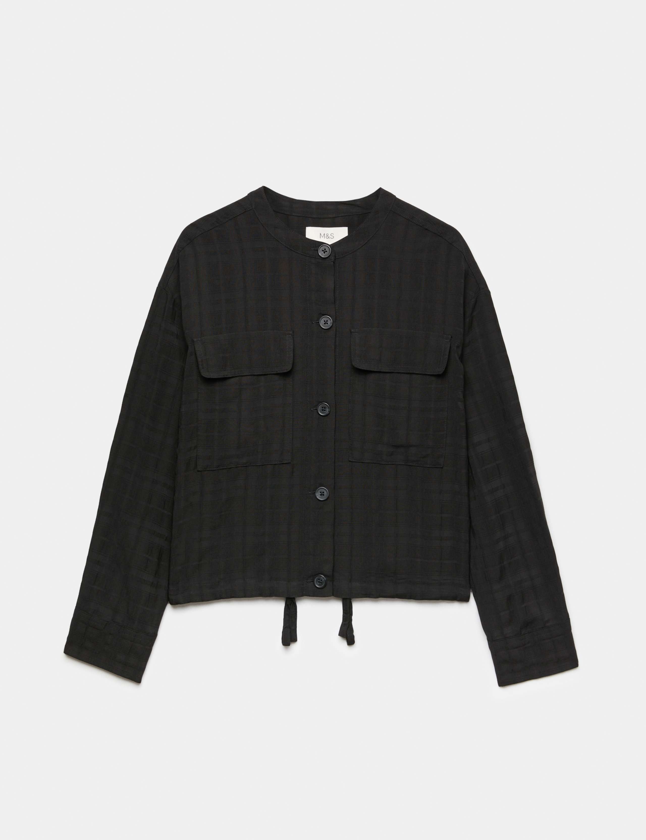 Checked Collarless Short Jacket 2 of 6