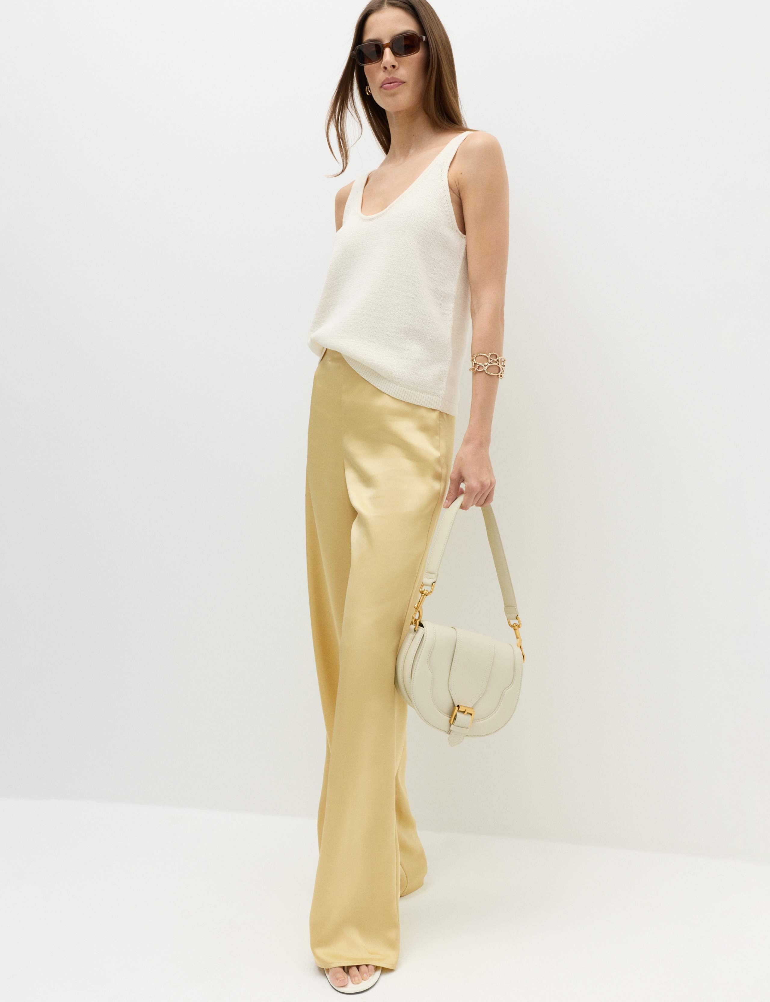 Satin Flared Trousers 1 of 6